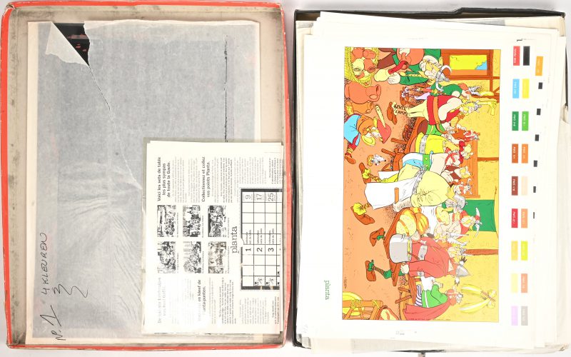 “De leukste tafelmatjes van heel Gallië”, een groot lot fotonegatieven en proefdrukken voor de Asterix placemats geproduceerd voor Planta. 1993/94.