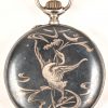 Een zilveren art-nouveau zakhorloge met Duitse keuren.