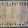 Een vintage salontafel, hout met keramische tegels, ontworpen door Roger Capron, model Herbier, gesigneerd.