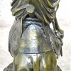 “Toearegkrijger op zijn dromedaris”. Bronzen beeld met groenbruin patina. Gesigneerd.