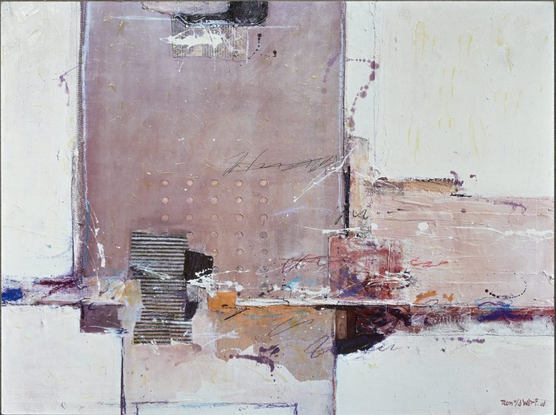 “Abstracte compositie”, een schilderij, olieverf op doek, gesigneerd en gedateerd 06.