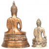 Een bronzen Boeddha, Zuid-Oost-Aziatisch, hierbij toegevoegd een metalen Boeddhabeeldje.