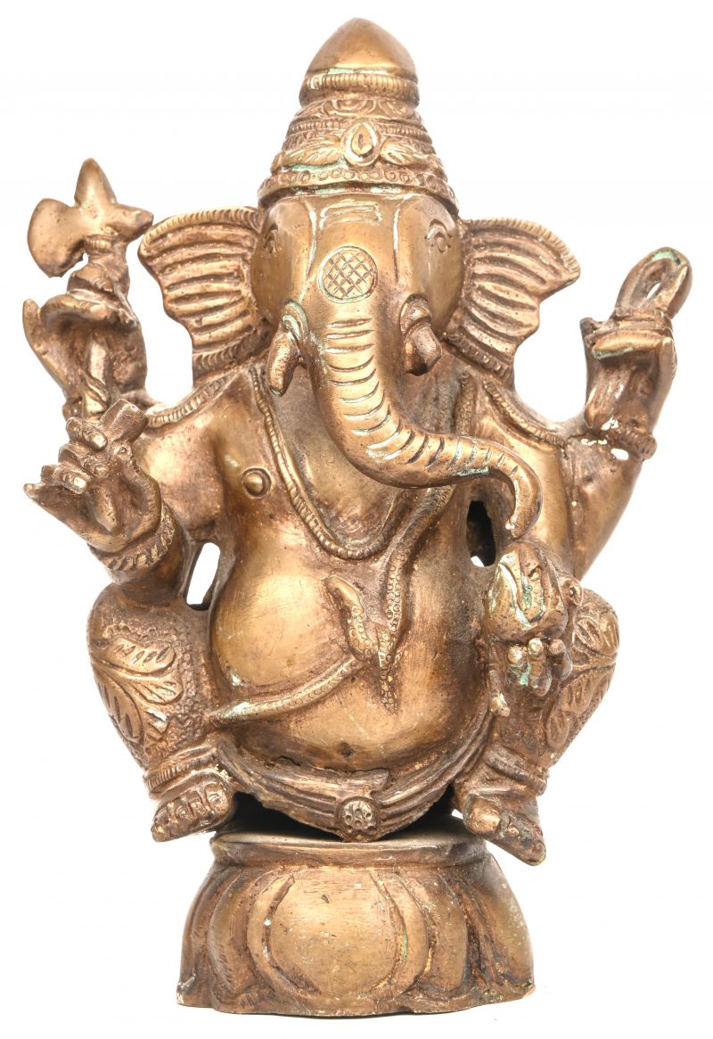 “Lord Ganesha”, een bronzen beeldje, made in India.