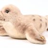 Negen pluche vissen en zeehonden, waarvan zeven gemerkt Steiff, 2 met knop/label manco.