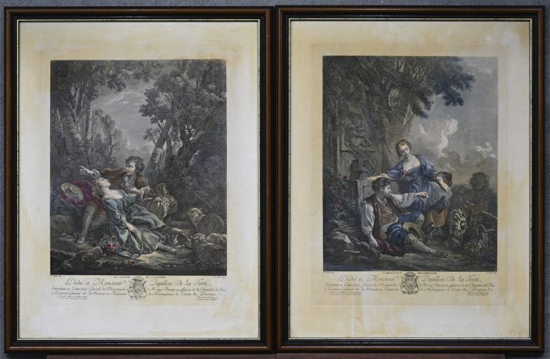 ‘Verliefde stellen’, een paar ingekleurde gravures.