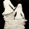 ‘Verliefd zwerverskoppel’, en Capodimonte groep van biscuit. Getekend Carpie. Klein beetje schade aan de blaadjes.
