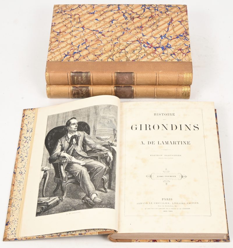 “Histoire des Girondins”, drie volumes, door Alphonse De Lamartine, 1865-1866.