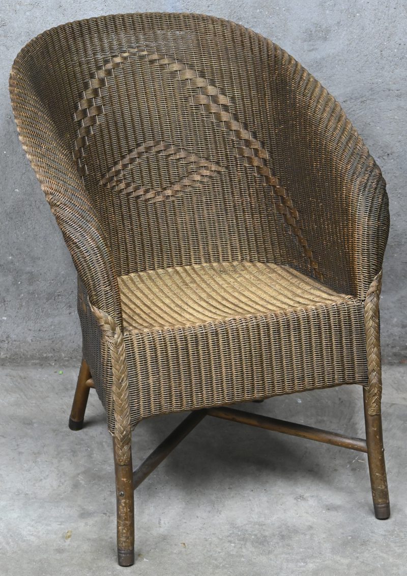 Een Lloyd Loom stoel met datering: Mar. 37.