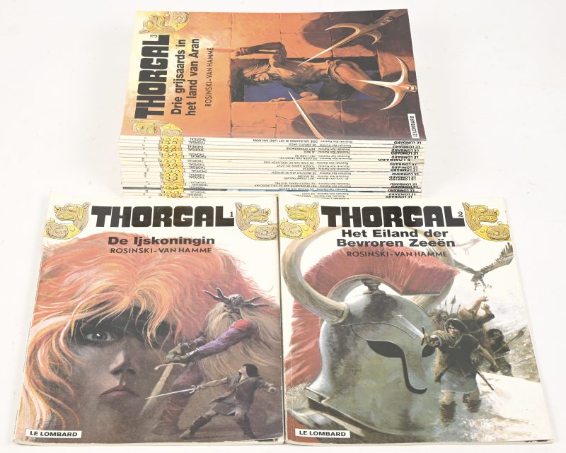 Een lot Thorgal strips. Nr. 1-4, 7-8, 10-16, 18-21, 23-24 en 30. Uitgegeven door Le Lombart.
