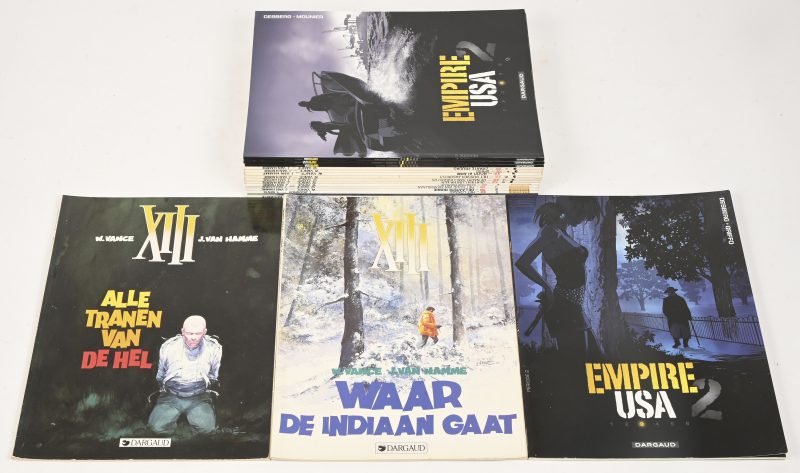Een lot strips van de series; ‘Empire USA 2’, nr 3-6 en ‘XIII’, nr. 1-8, 14, 17, 19, 21 en XIII mystery nr. 4.