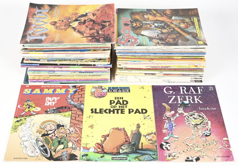 Een gevarieerd lot strips. Omvat albums van; Natasja, Durango, Biebel, Jan Jans en de kinderen, G. Raf Zerk, Slaine en vele anderen.