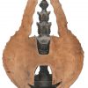 Avalokiteśvara Bodhisattva, Boeddha met 10 gezichten en duizend armen. Een gepatinneerd bronzen beeldje.