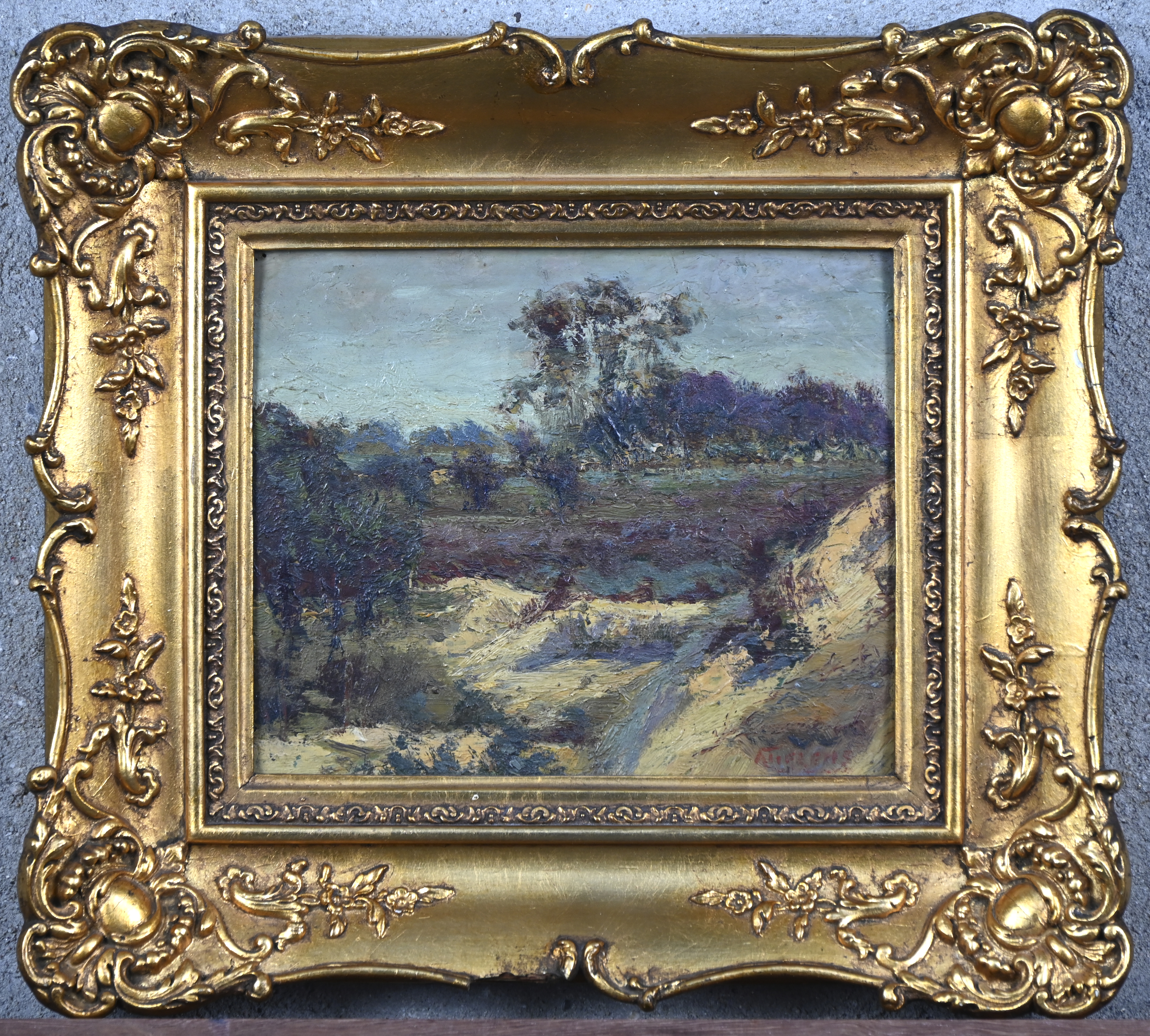 “Heidezicht”. Olieverf op paneel. Gesigneerd en gedateerd 1929 “Heidezicht”. Olieverf op paneel. Gesigneerd en gedateerd 1929.