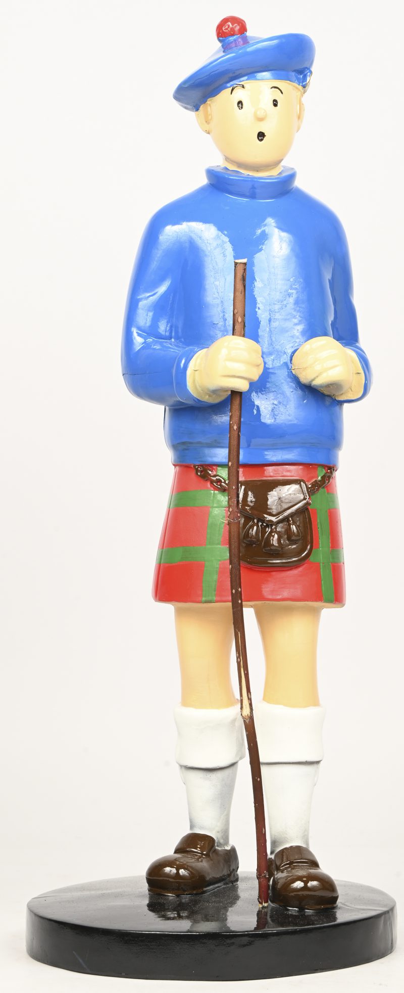 Kuifje en de zwarte rotsen, een kunststoffen beeld van onze stripheld.