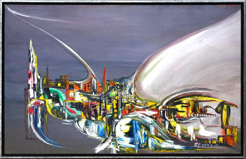 ‘Vroege morgen, Nr. 10’, olieverf op doek. Getekend en gedateerd ‘90.