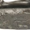 ‘Knielend naakt met boek’, een gepatinneerd bronzen beeldje. Getekend; A. Puttemans.