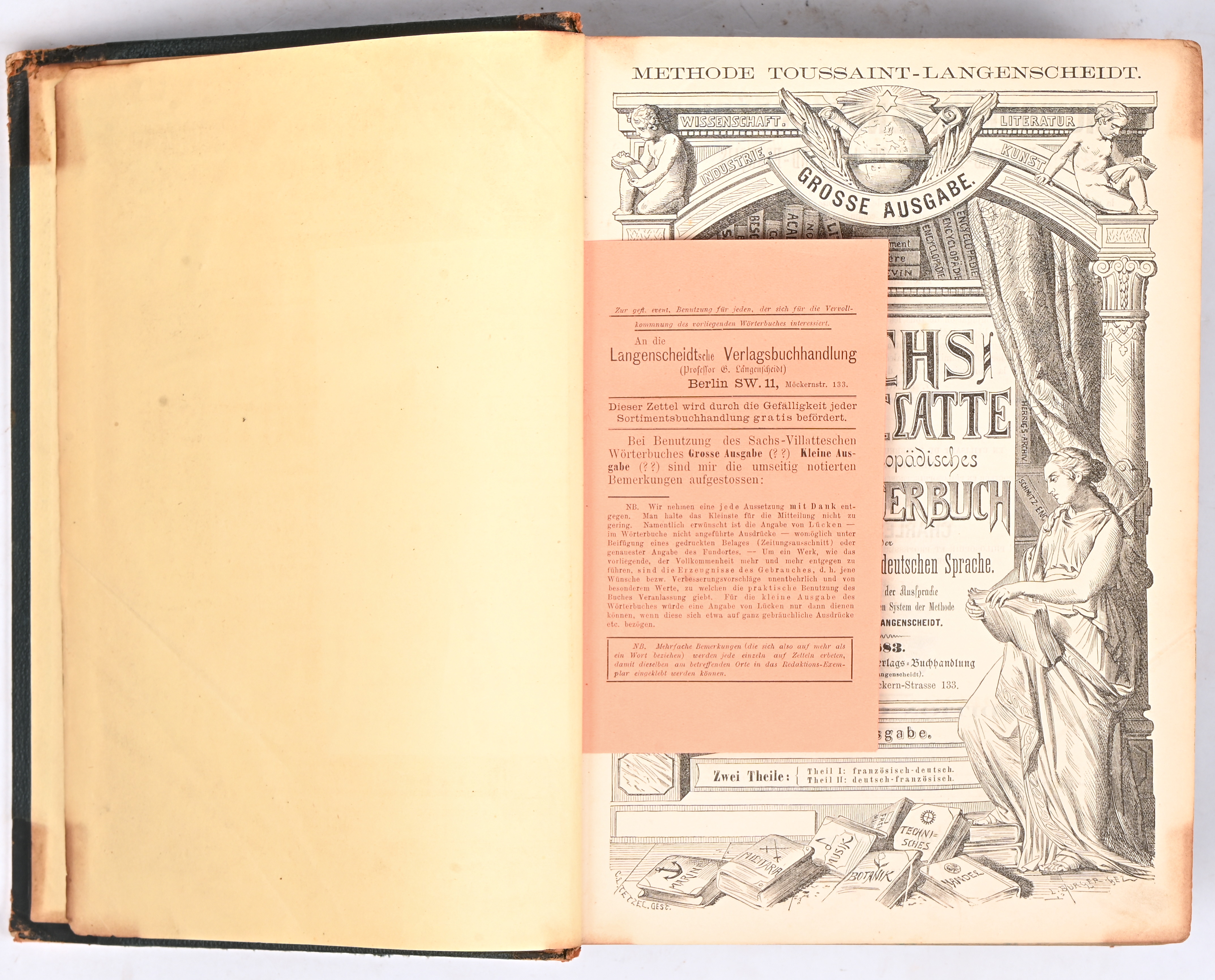 “Sachs-Villatte Enzyklopädisches Französisch-Deutsch”, 1883 “Sachs-Villatte Enzyklopädisches Französisch-Deutsch”, 1883.