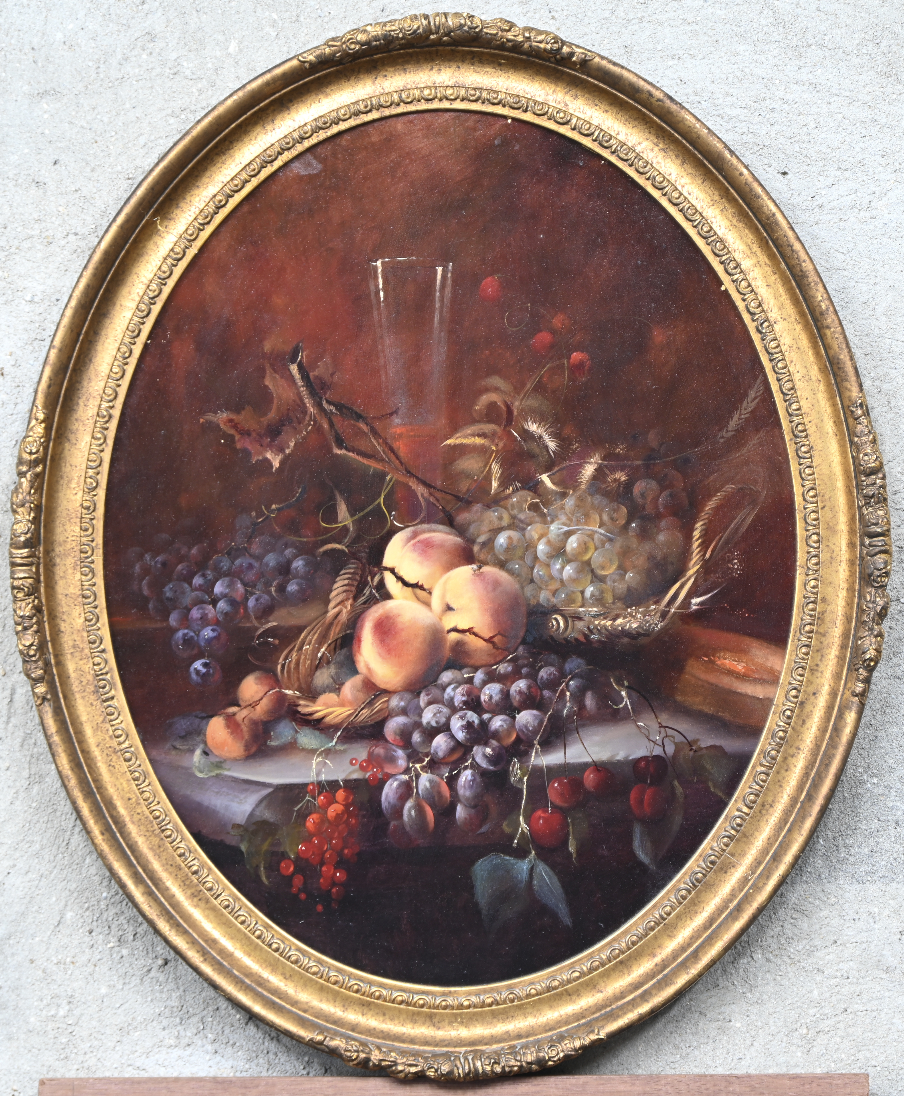 ‘Stilleven met fruit’, olieverf op paneel. Naar de 19e eeuw, niet getekend ‘Stilleven met fruit’, olieverf op paneel. Naar de 19e eeuw, niet getekend.