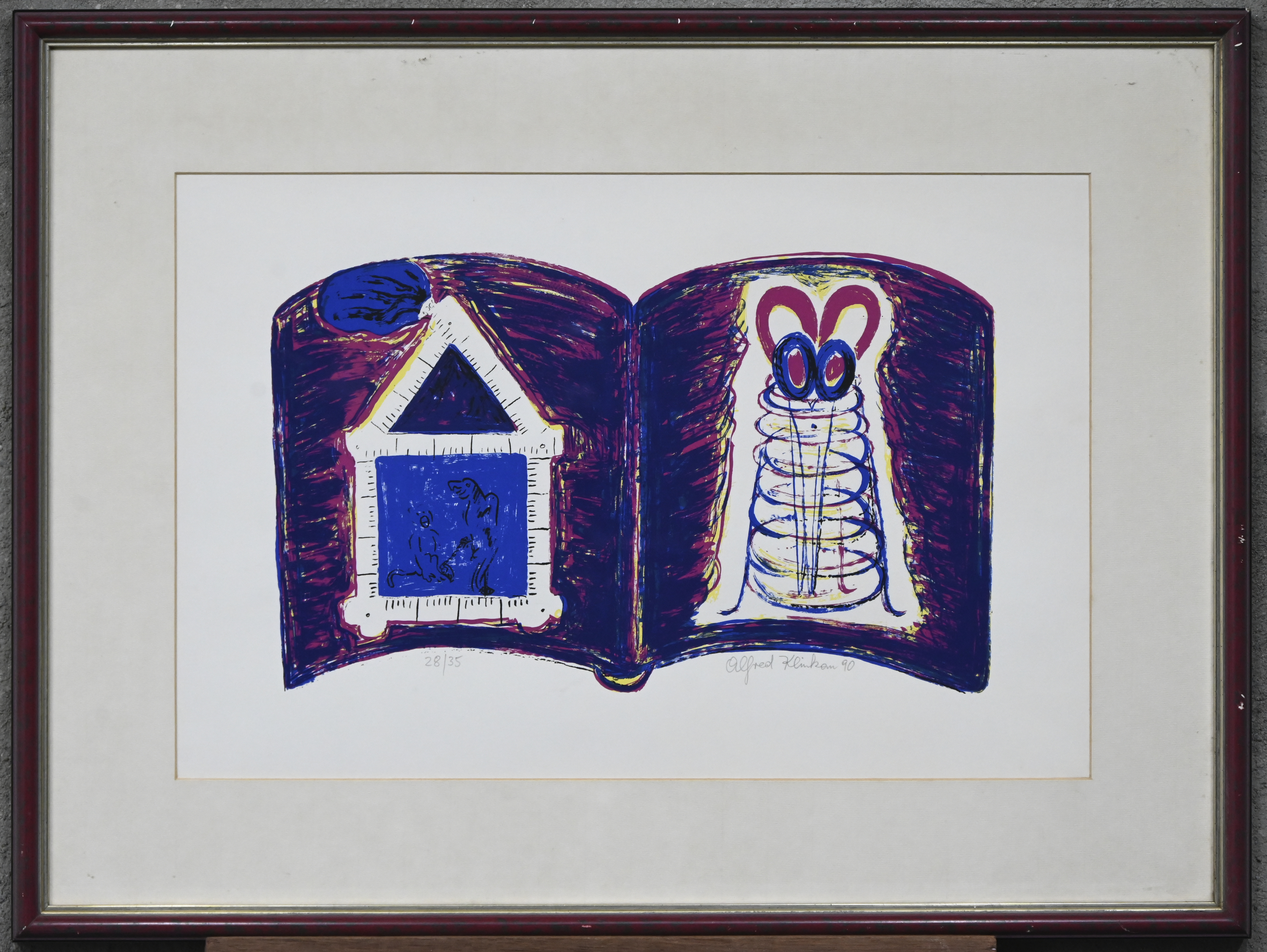 ‘Zonder titel’. Een zeefdruk getekend Alfred Klinkan. Nr. 28 uit een oplage van 35 exemplaren ‘Zonder titel’. Een zeefdruk getekend Alfred Klinkan. Nr. 28 uit een oplage van 35 exemplaren.