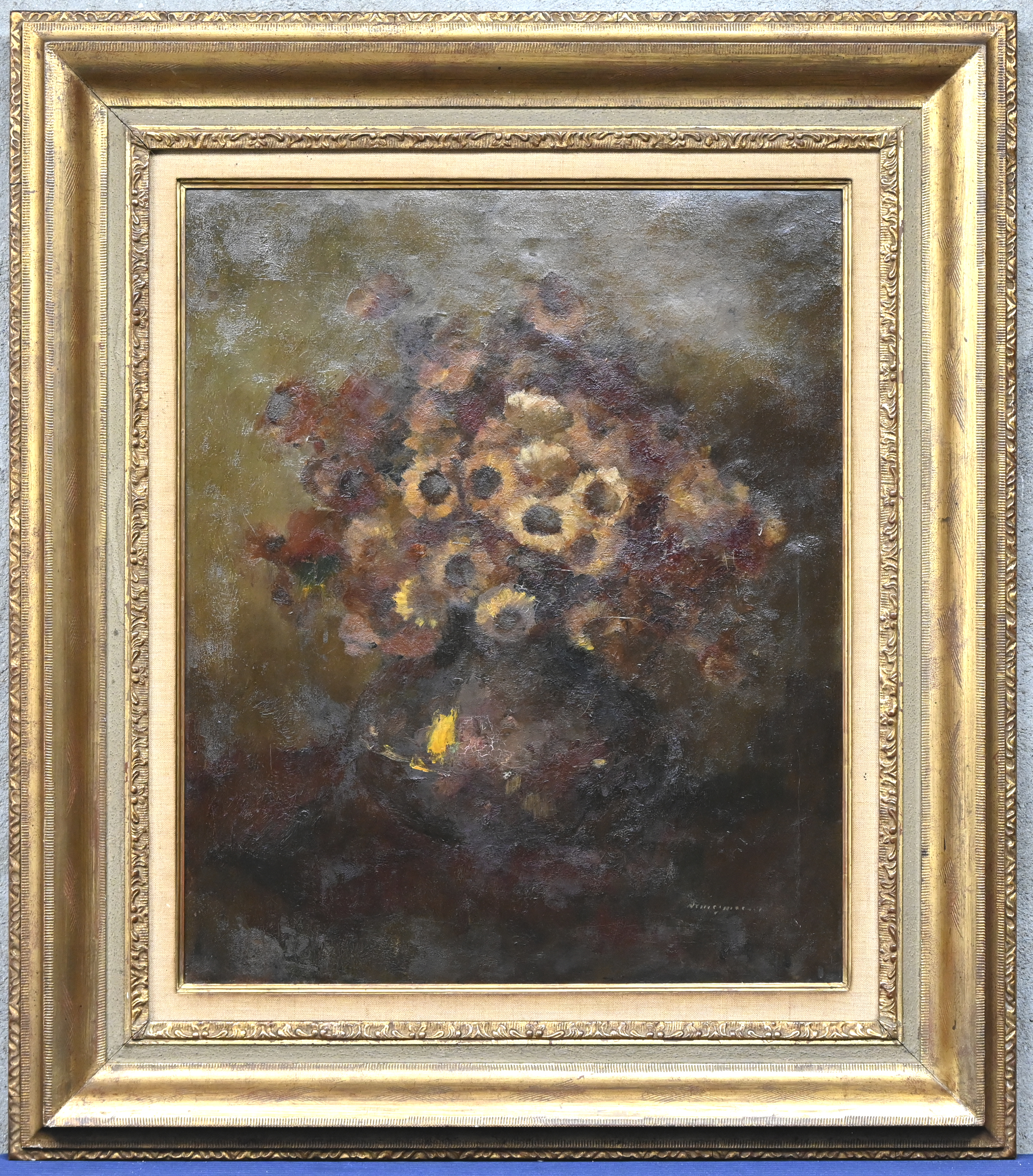 ‘Bloemenvaas’, olieverf op doek. Getekend ‘Bloemenvaas’, olieverf op doek. Getekend.