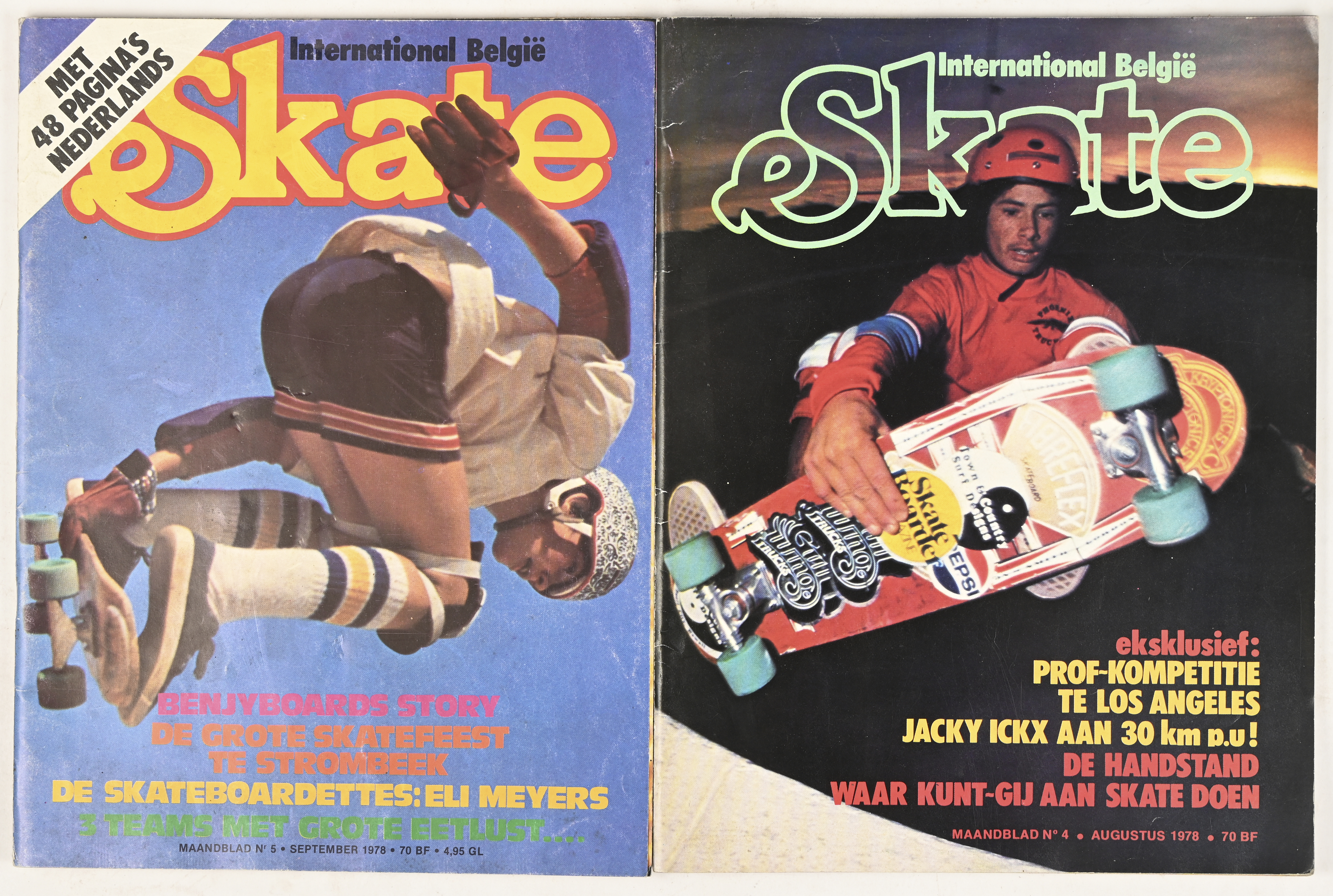 Twee vintage magazines, ‘Skate international België’. Augustus en september 1978 Twee vintage magazines, ‘Skate international België’. Augustus en september 1978.