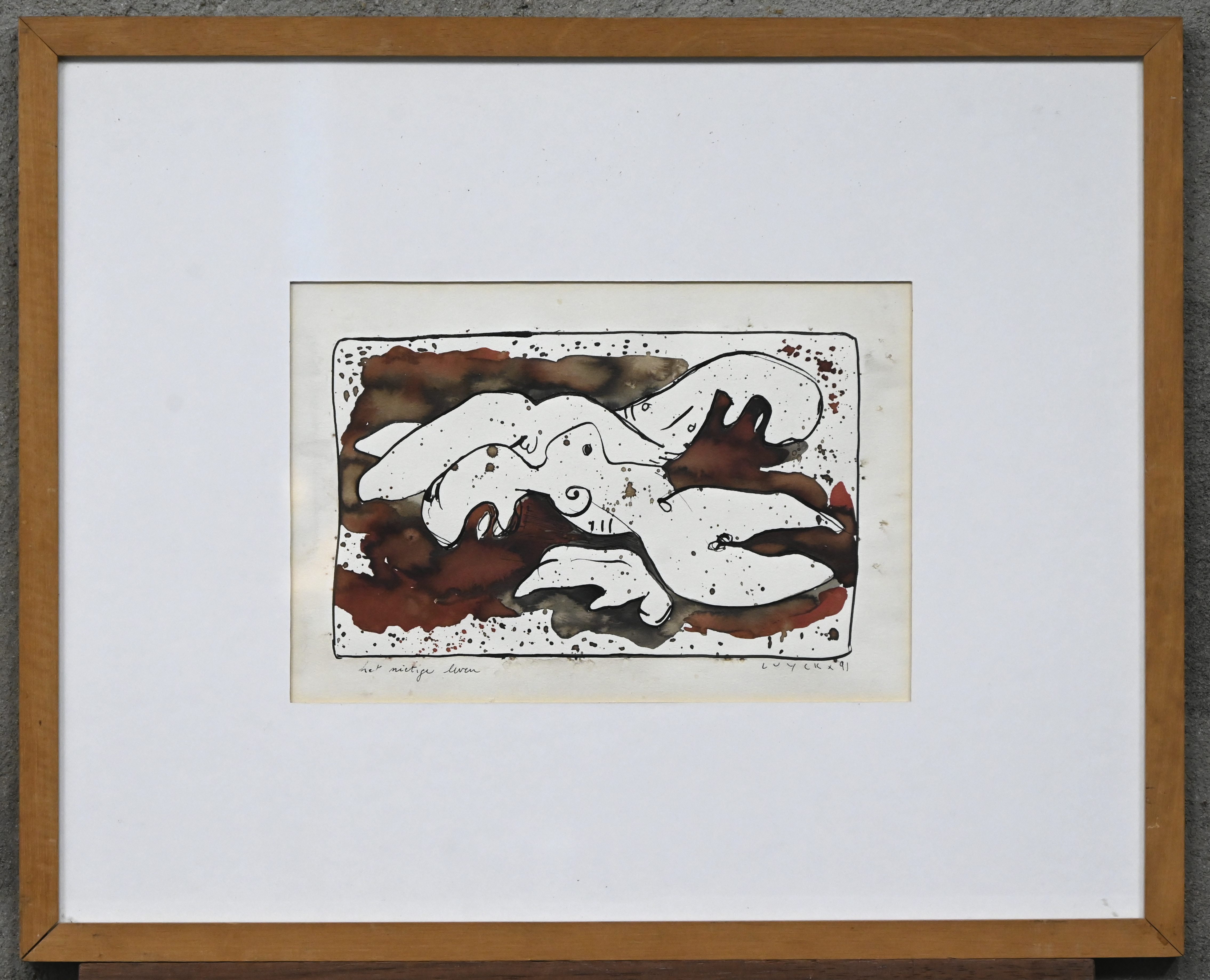 ‘Het nietige leven’ (2X) & ‘Het verlies van de geliefde’, drie tekeningen in gewassen inkt en sepia. Getekend Luyckx ‘Het nietige leven’ (2X) & ‘Het verlies van de geliefde’, drie tekeningen in gewassen inkt en sepia. Getekend Luyckx.