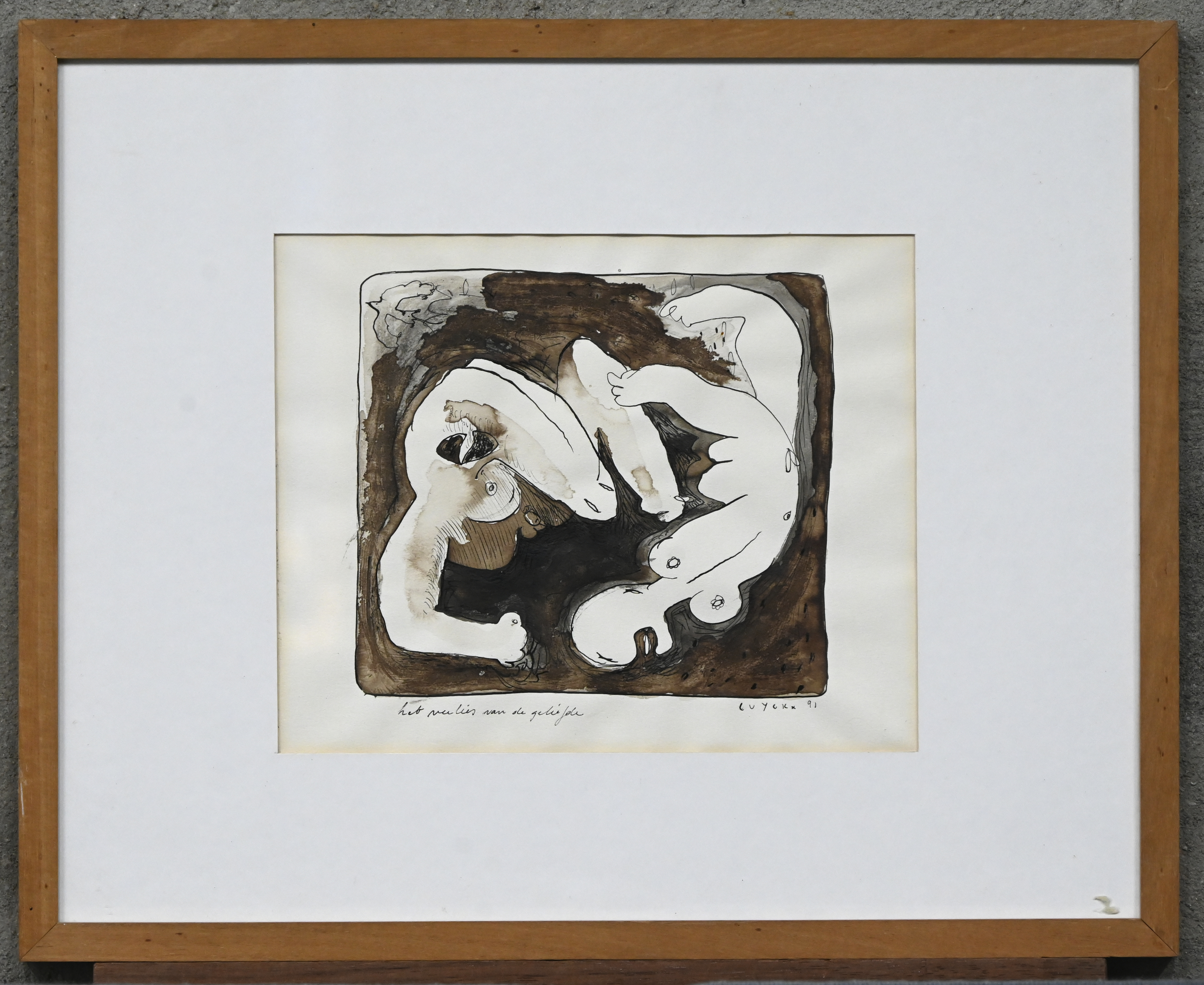 ‘Het nietige leven’ (2X) & ‘Het verlies van de geliefde’, drie tekeningen in gewassen inkt en sepia. Getekend Luyckx ‘Het nietige leven’ (2X) & ‘Het verlies van de geliefde’, drie tekeningen in gewassen inkt en sepia. Getekend Luyckx.