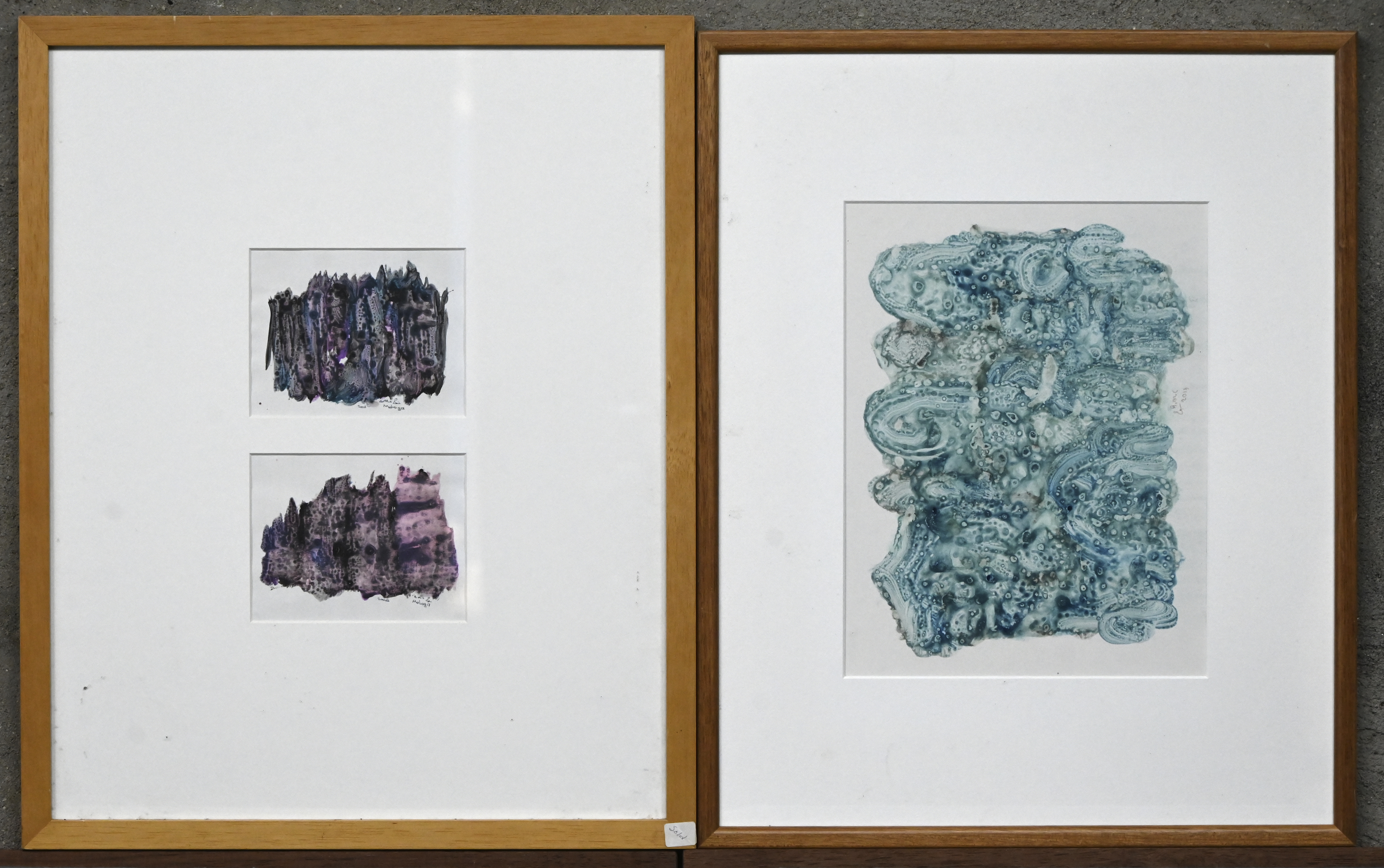 ‘Zonder titel’. Twee monoprints getekend A. M. C. 2008 & 2013 ‘Zonder titel’. Twee monoprints getekend A. M. C. 2008 & 2013.