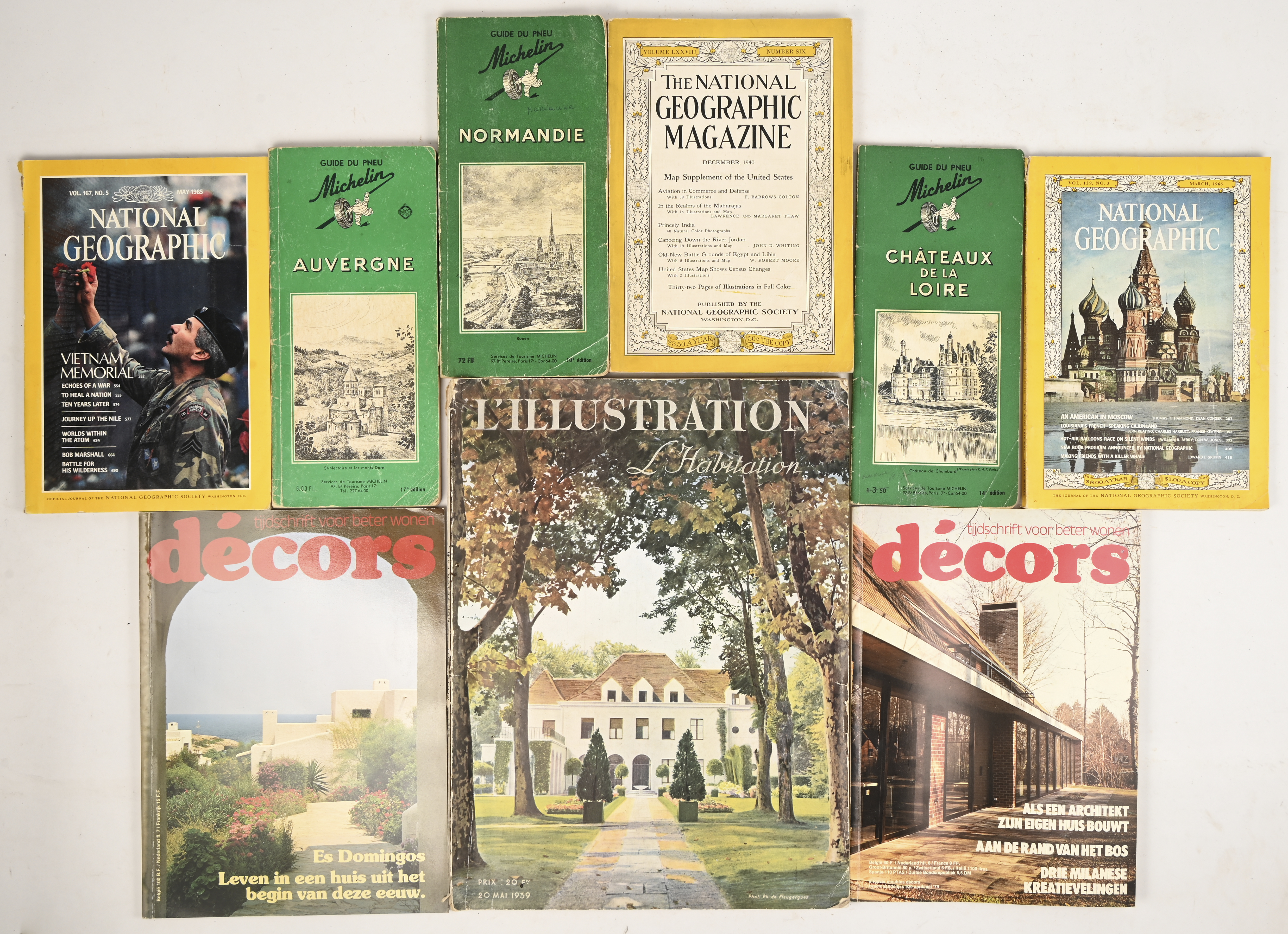 Een lot magazines 9 stuks. National Geographic, Michelin, 1 illustration, Decor Een lot magazines 9 stuks. National Geographic, Michelin, 1 illustration, Decor.