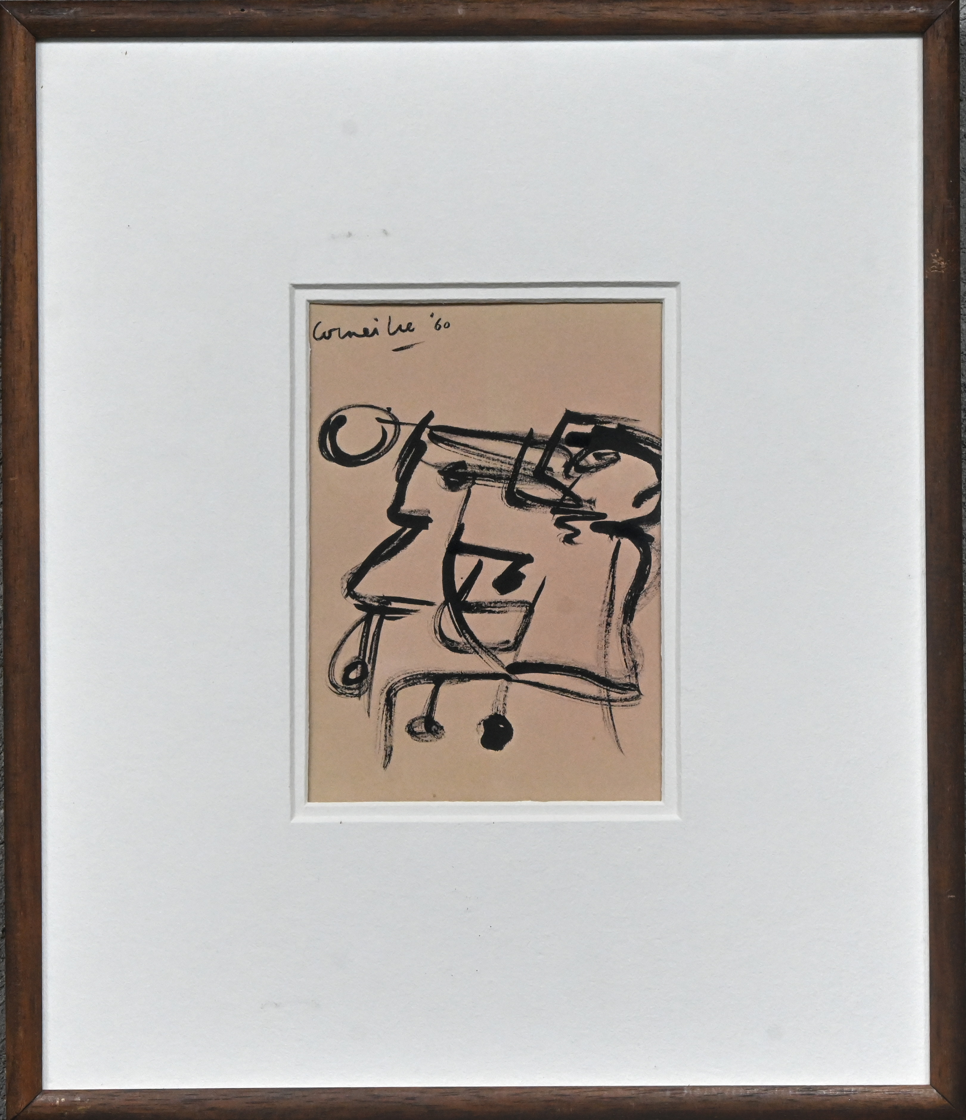 ‘Compositie’, inkt op papier. Draagt handtekening. Corneille, ‘60 ‘Compositie’, inkt op papier. Draagt handtekening. Corneille, ‘60.