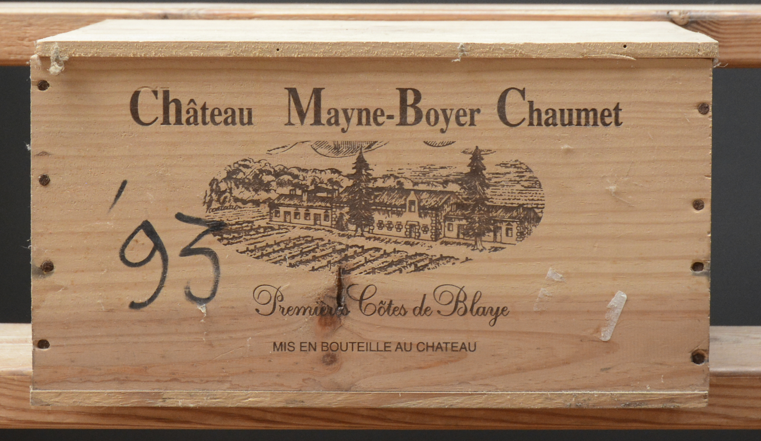 Ch. Mayne-Boyer-Chaumet A.C. 1e Côtes de Blaye M.C. O.K Ch. Mayne-Boyer-Chaumet A.C. 1e Côtes de Blaye M.C. O.K. 1993 aantal: 6 bt