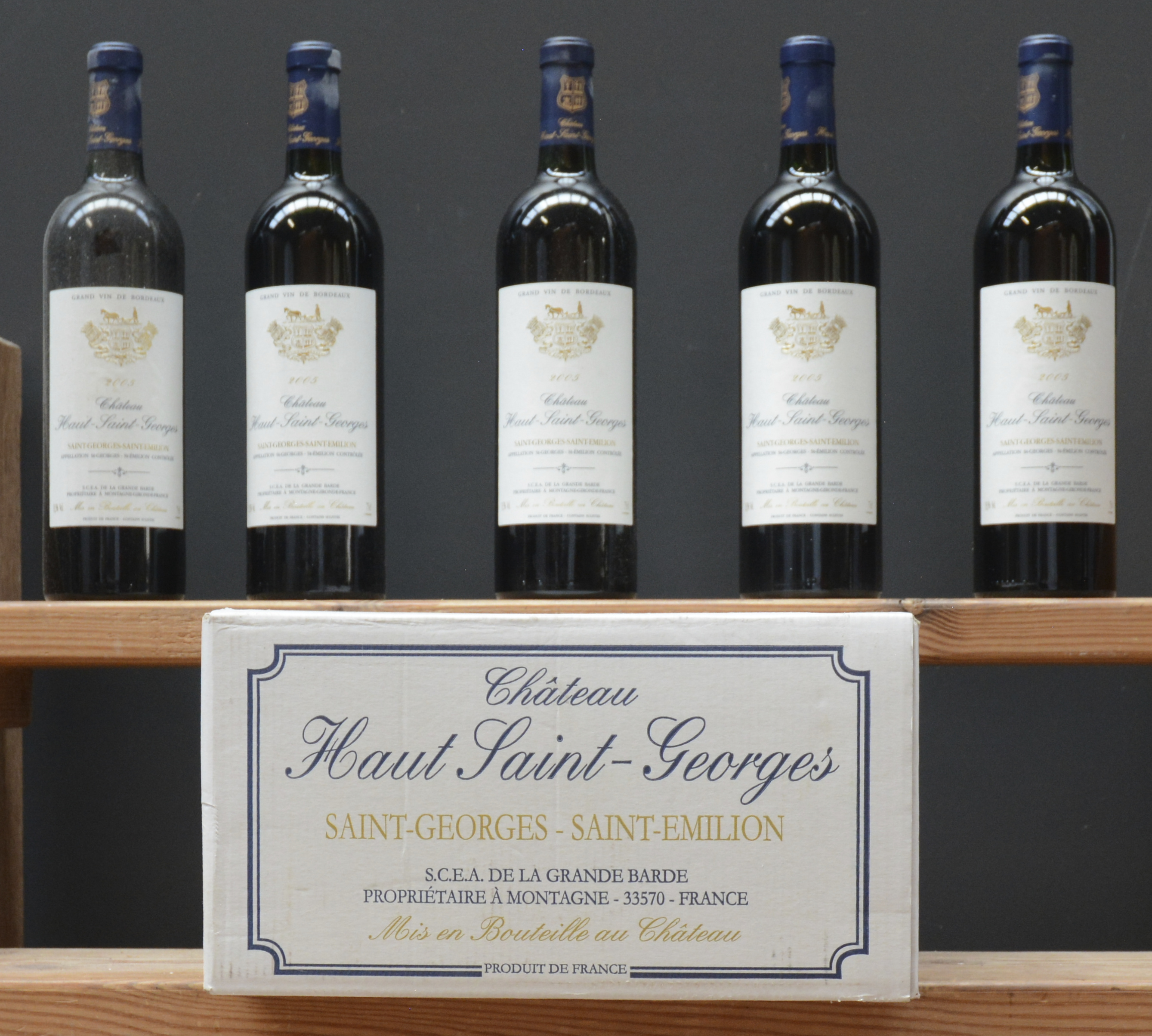 Ch. Haut-Saint-Georges A.C. St-Georges-St-Emilion M.C. 2 O.D Ch. Haut-Saint-Georges A.C. St-Georges-St-Emilion M.C. 2 O.D. 2005 aantal: 11 bt