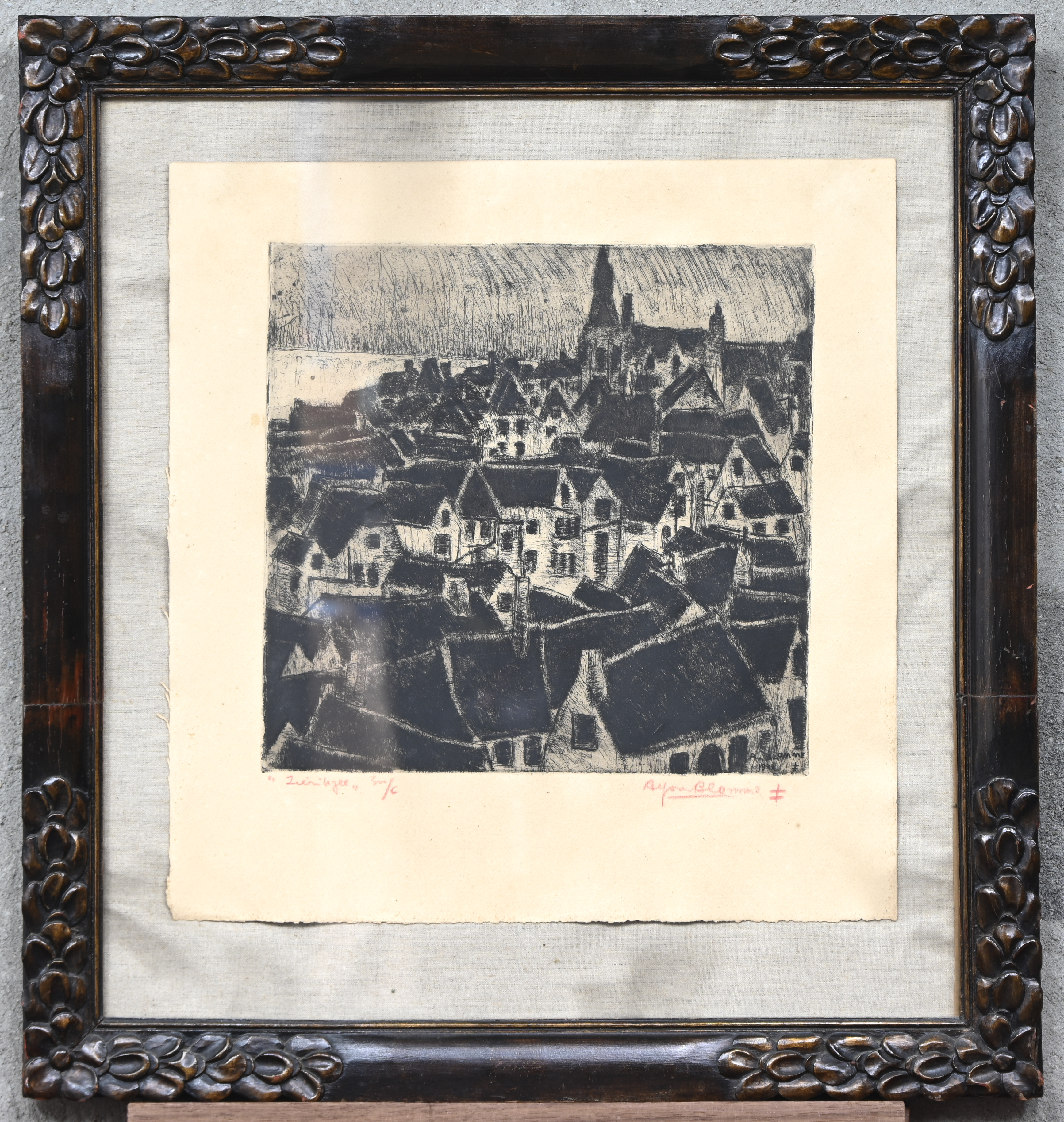 “Zierikzee”, een ets, gesigneerd, getiteld en genummerd buiten de plaat, 3/6, gesigneerd en gedateerd binnen de plaat, 1933 “Zierikzee”, een ets, gesigneerd, getiteld en genummerd buiten de plaat, 3/6, gesigneerd en gedateerd binnen de plaat, 1933.