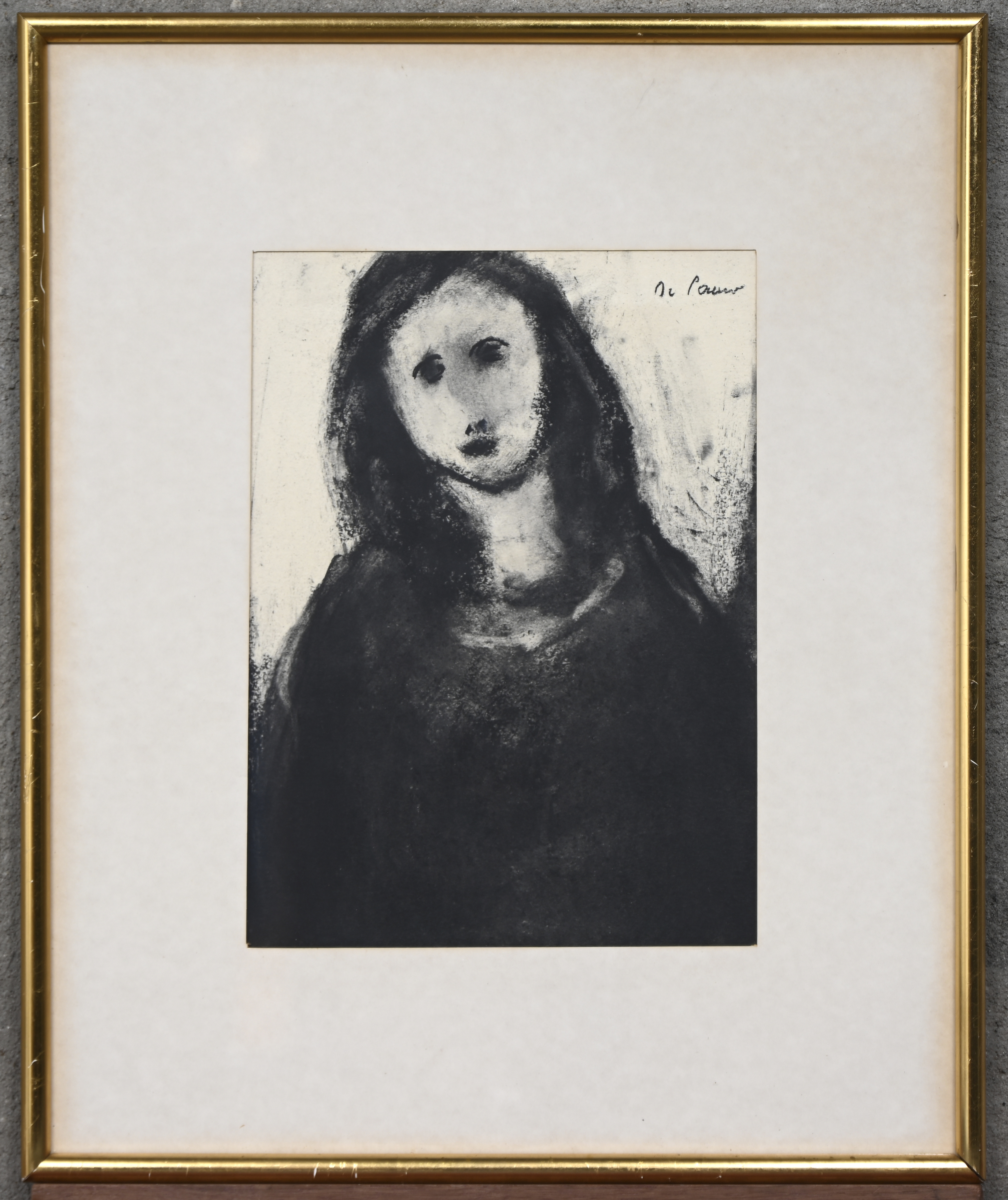 “Damesportret.” Houtskool op papier, gesigneerd “Damesportret.” Houtskool op papier, gesigneerd.