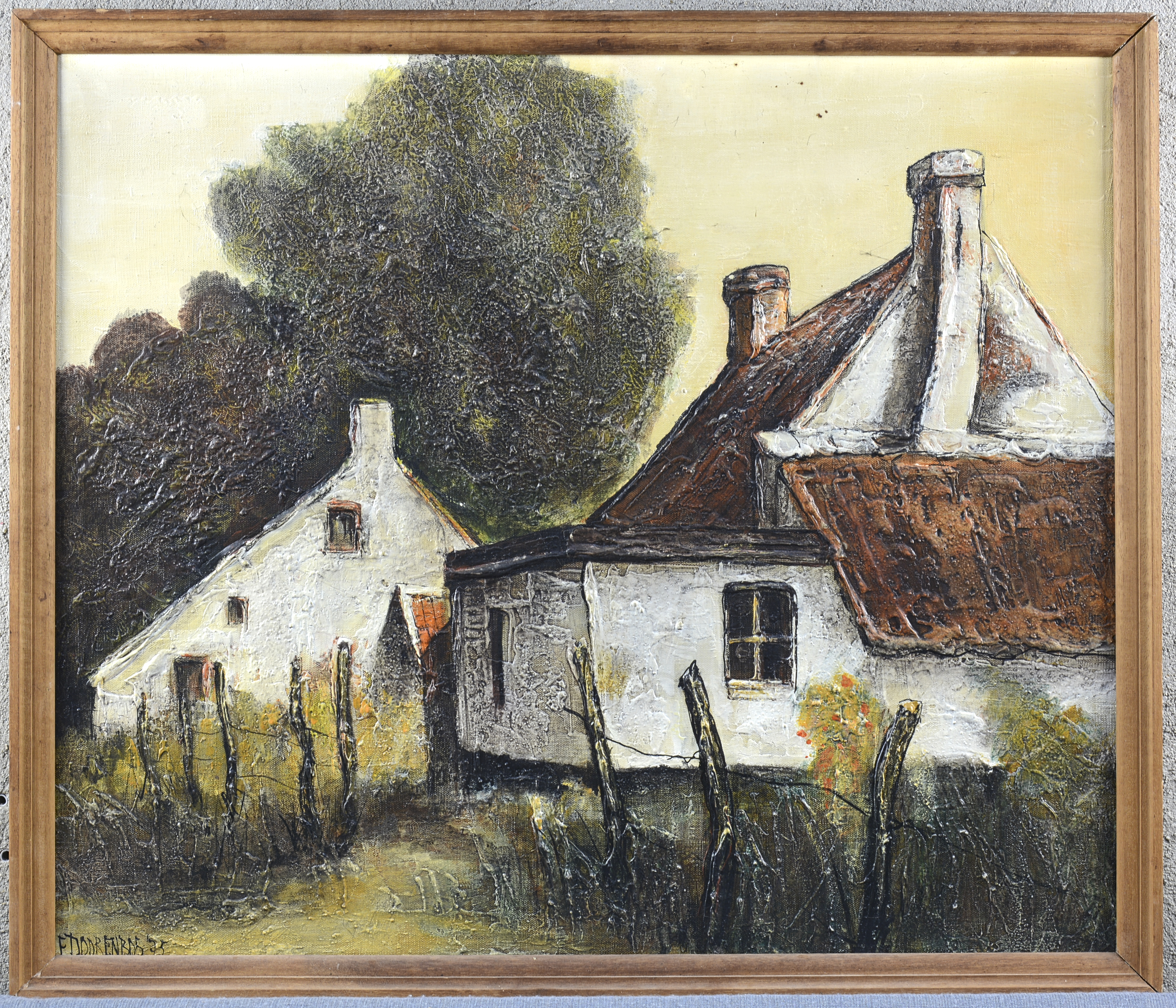 “Hoeve”. Olieverf op doek. Gesigneerd en gedateerd ‘75 “Hoeve”. Olieverf op doek. Gesigneerd en gedateerd ‘75.