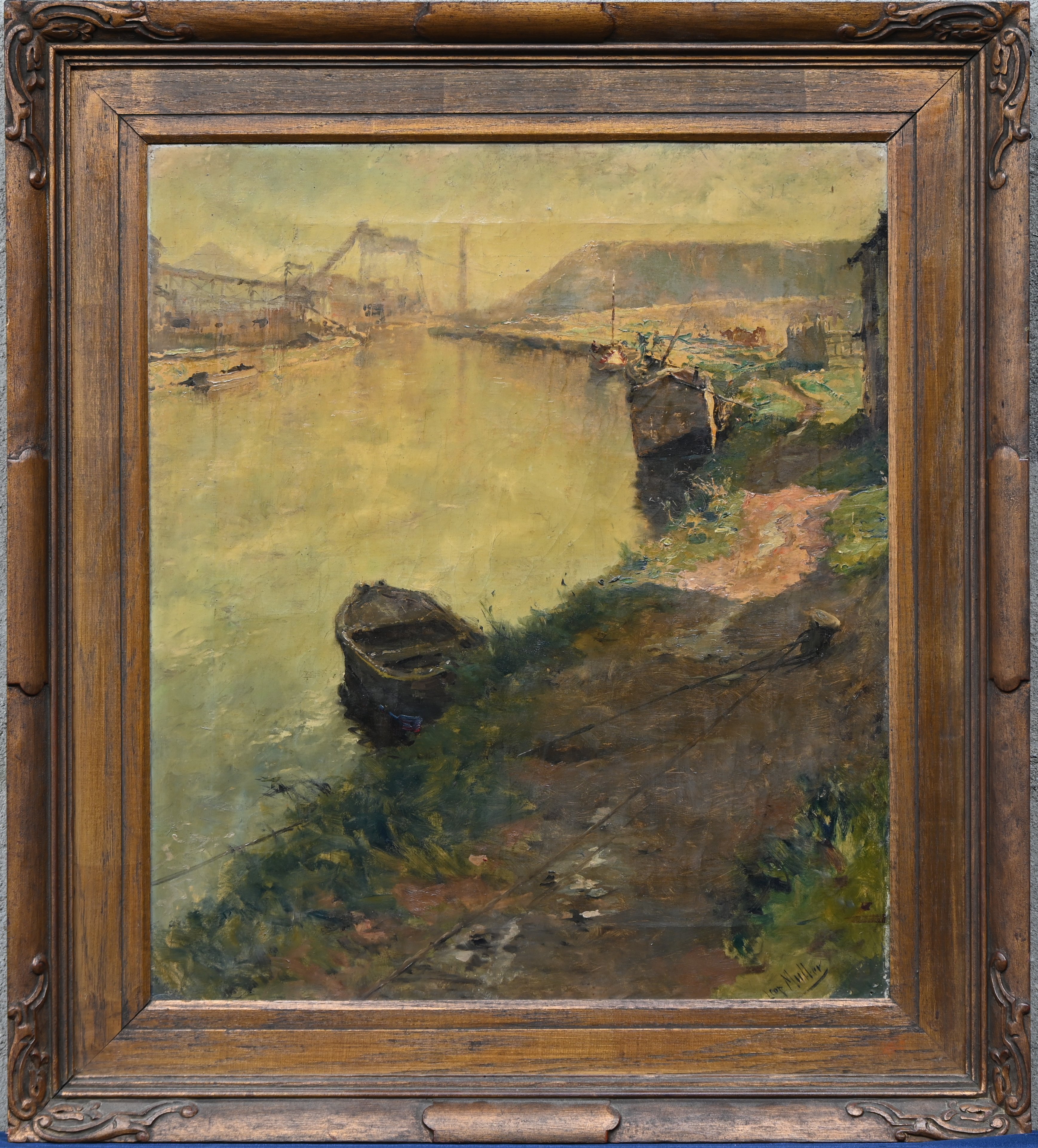 “La Sambre - Terril du Gouffre”. Olieverf op doek. Gesigneerd en gedateerd 1925 “La Sambre - Terril du Gouffre”. Olieverf op doek. Gesigneerd en gedateerd 1925.