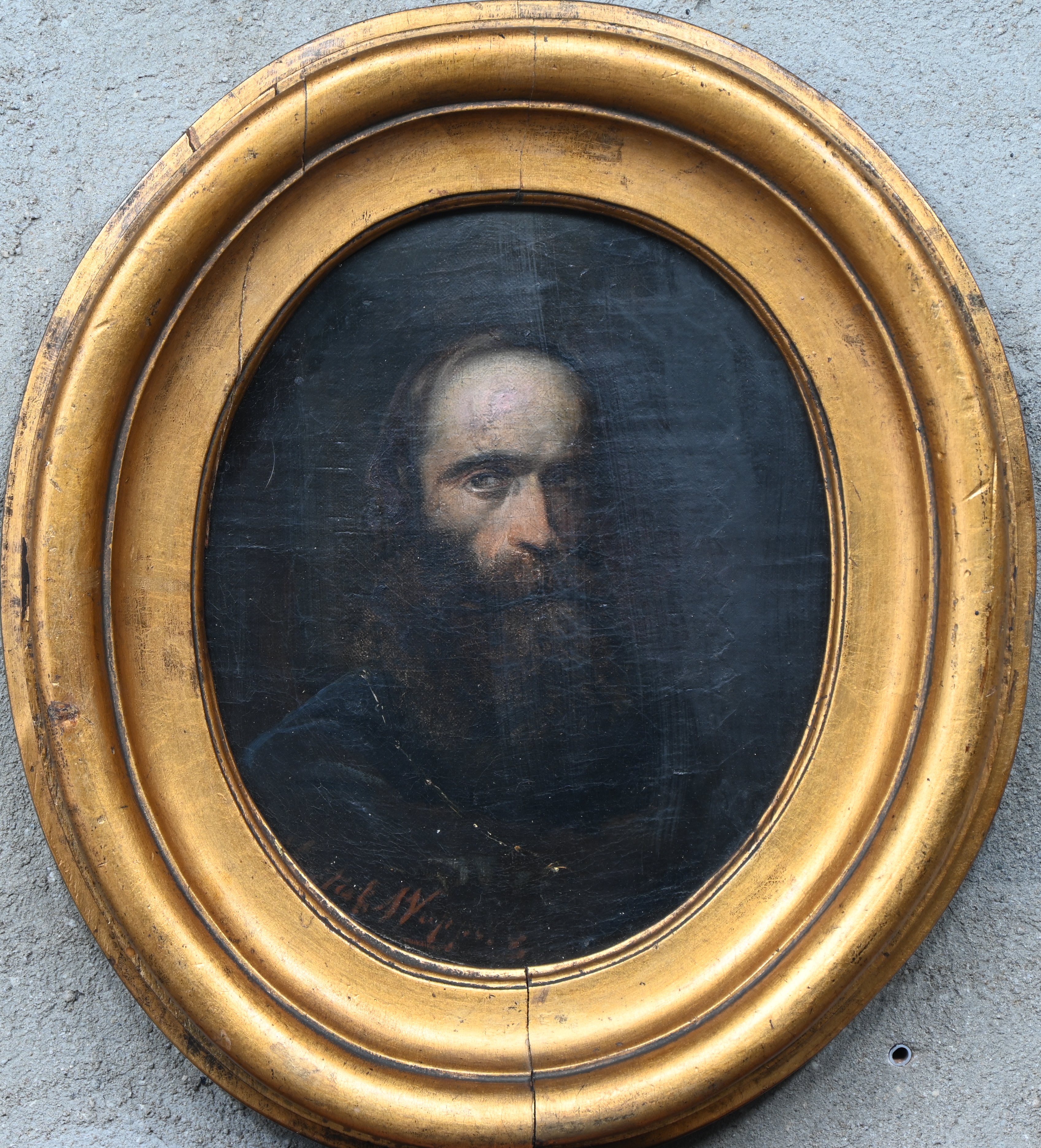 ‘Portret van een man met baard’, olieverf op doek. Getekend Wappers ‘Portret van een man met baard’, olieverf op doek. Getekend Wappers.