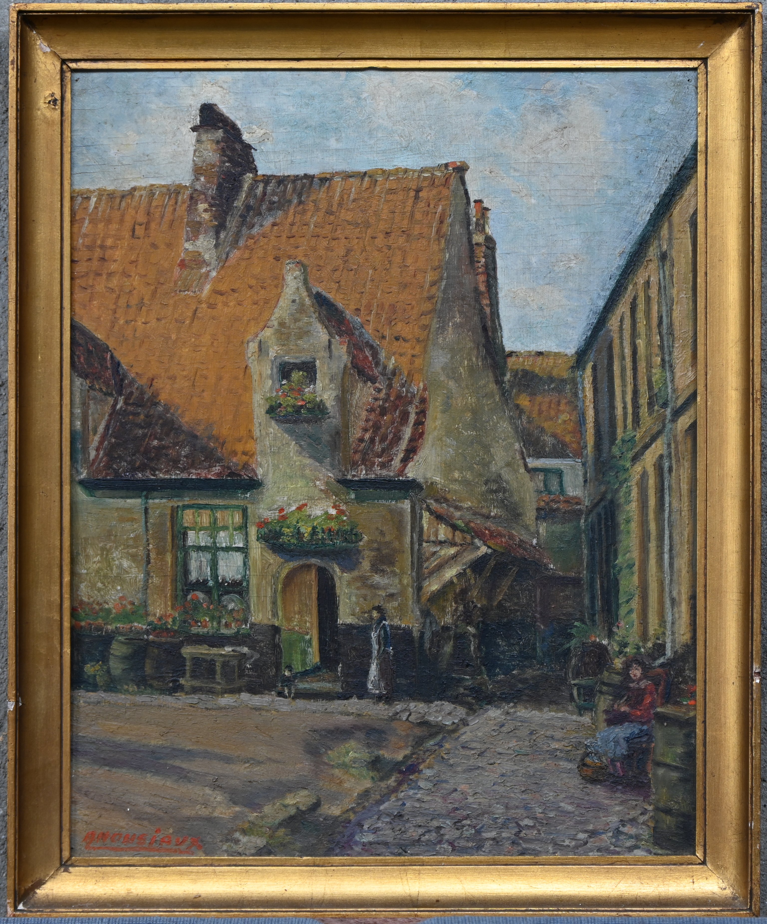 “Binnenkoertje”. Olieverf op board. Gesigneerd “Binnenkoertje”. Olieverf op board. Gesigneerd.