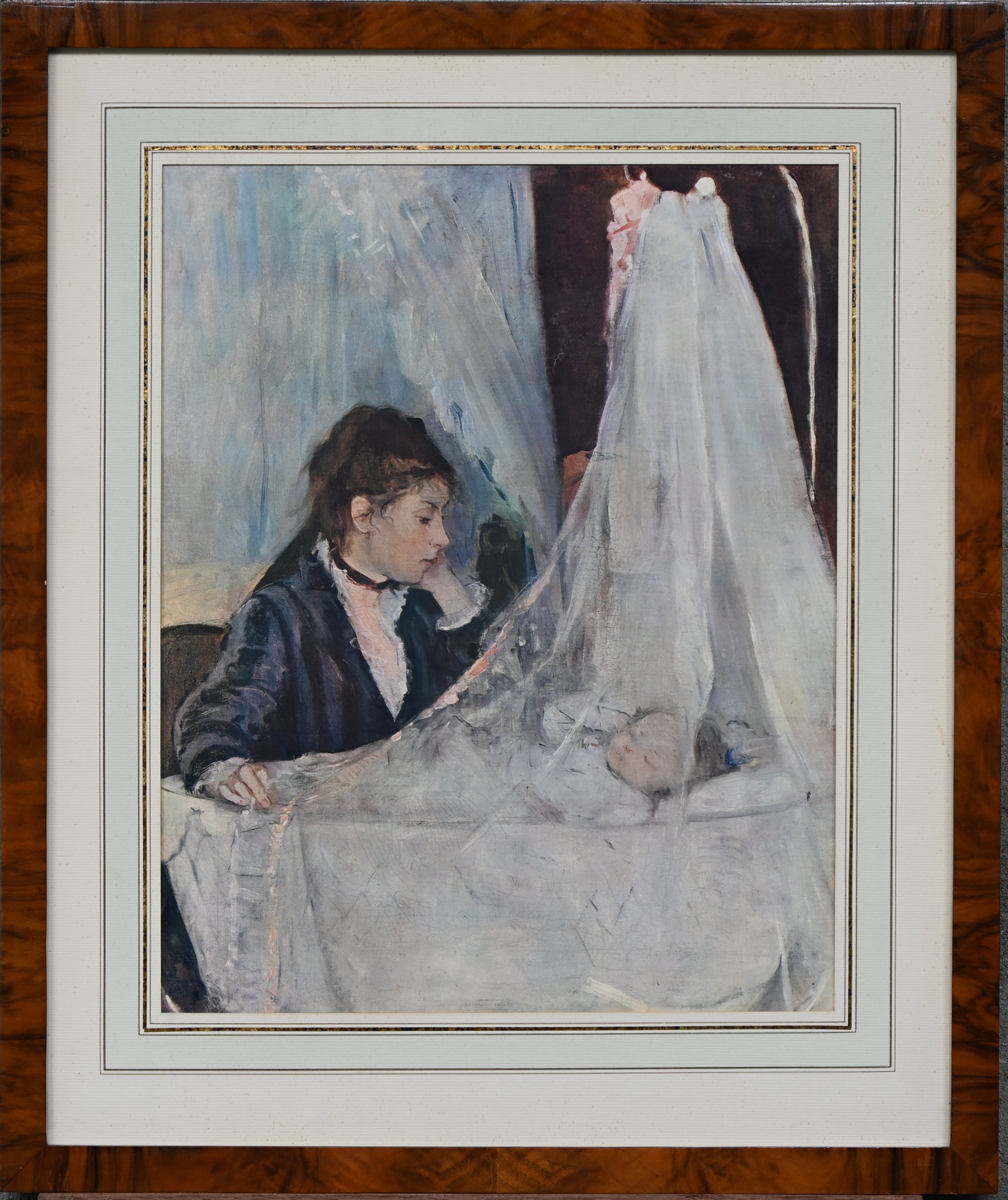 “Le berceau”. Reproductie van een werk van Berthje Morisot (Musée d’Orsay). Ingelijst bij Schleiper “Le berceau”. Reproductie van een werk van Berthje Morisot (Musée d’Orsay). Ingelijst bij Schleiper.