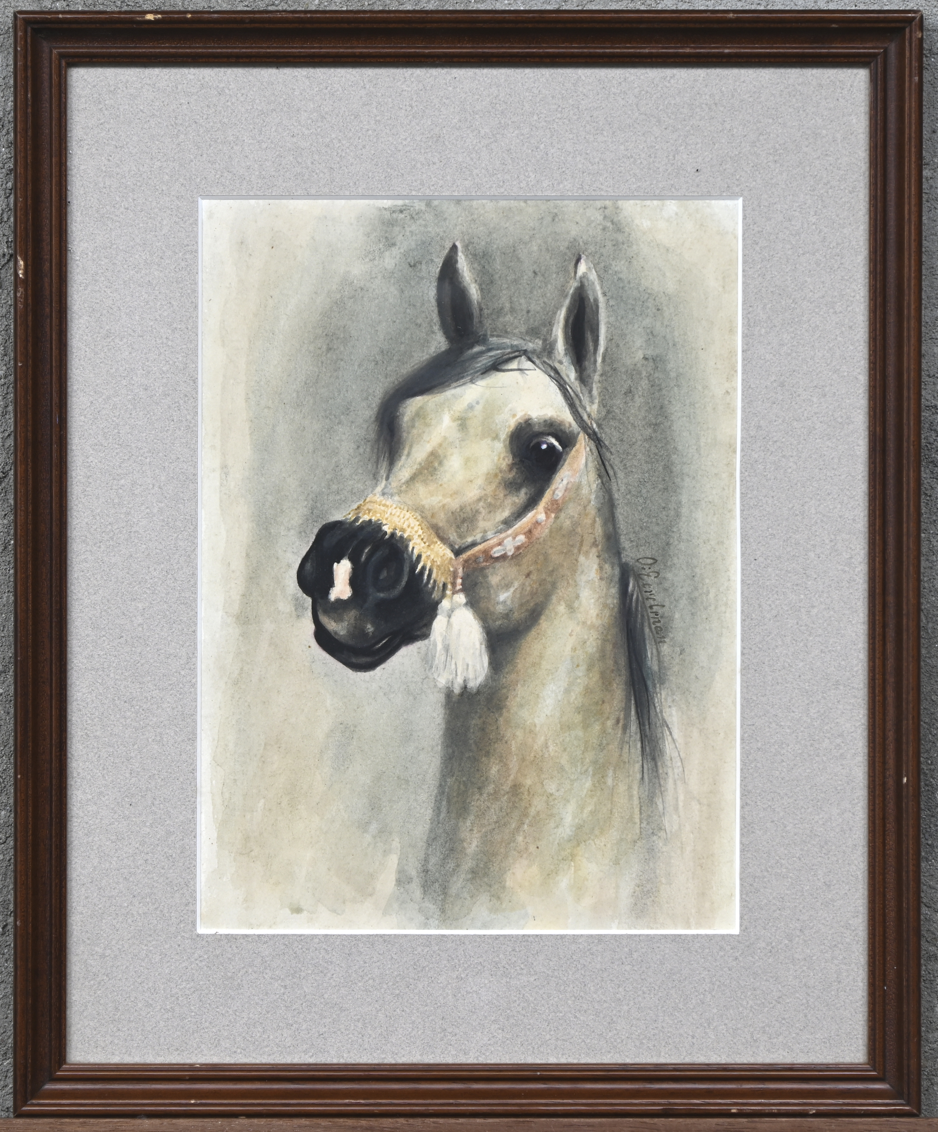 ‘Paardenportret’, een aquarel. Getekend rechts naast de manen ‘O. Eerelman’ ‘Paardenportret’, een aquarel. Getekend rechts naast de manen ‘O. Eerelman’.