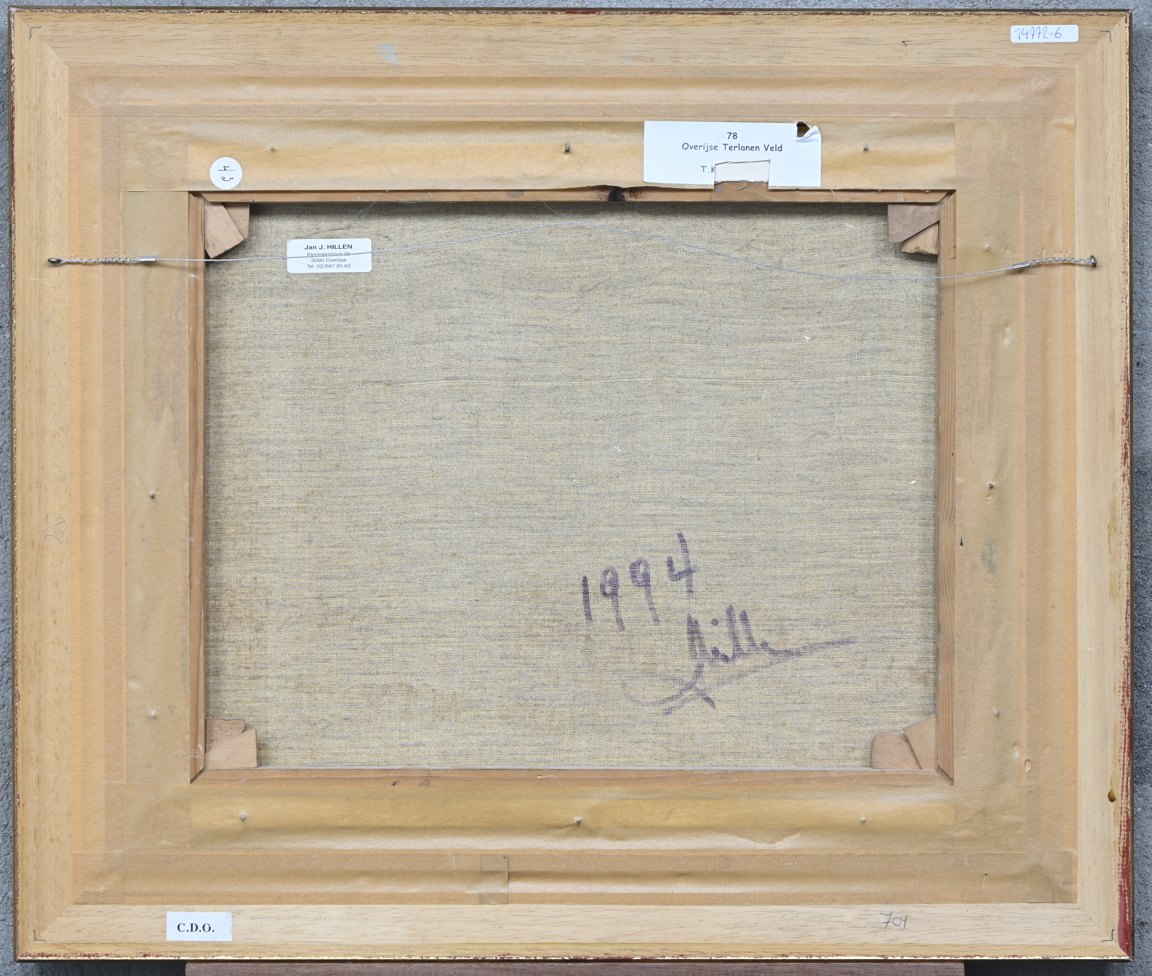 “Overijse Terlanen Veld”, een schilderij, olieverf op doek, gesigneerd en achteraan gedateerd 1994 “Overijse Terlanen Veld”, een schilderij, olieverf op doek, gesigneerd en achteraan gedateerd 1994.