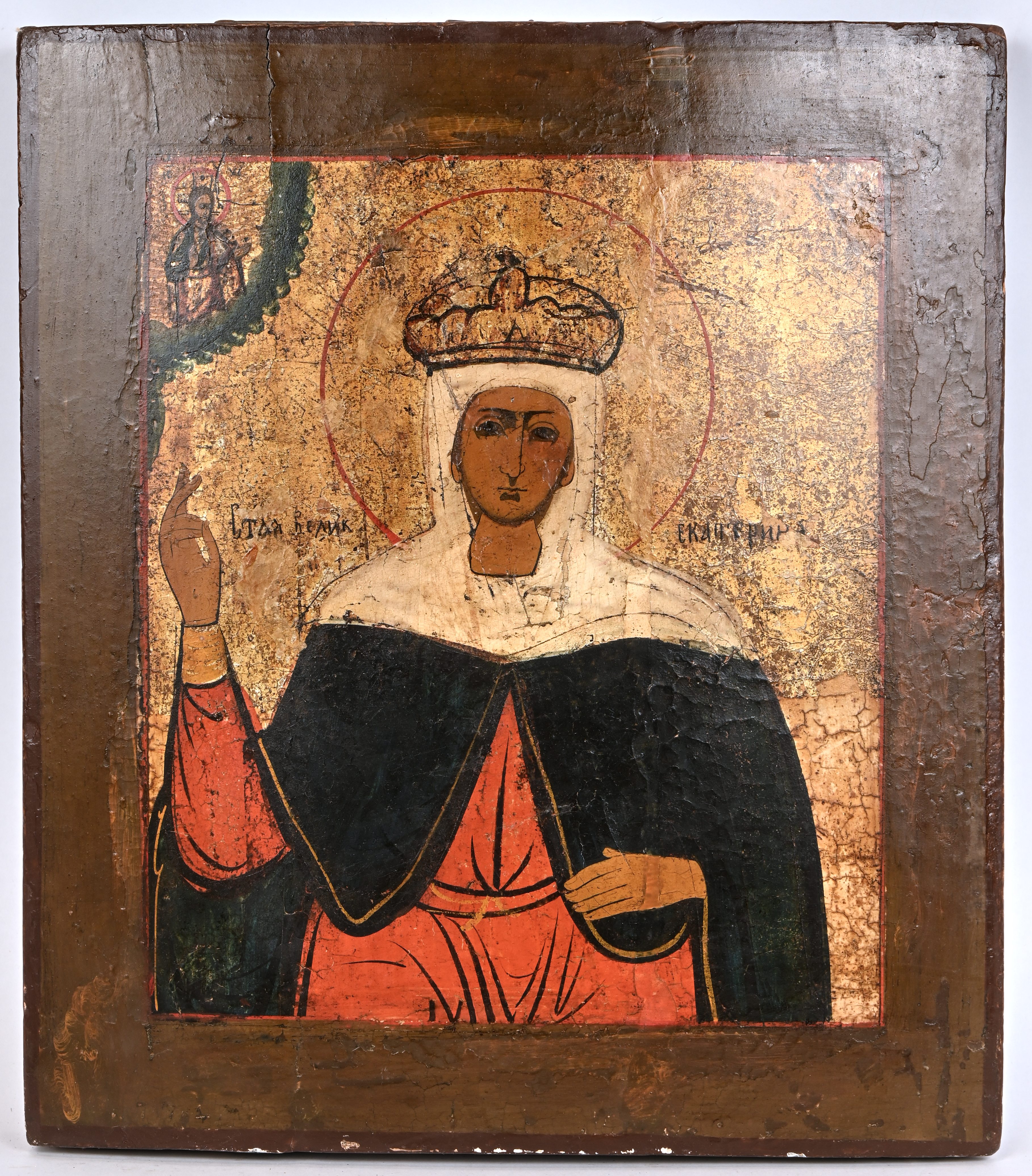 “De Heilige Catharina”. Russische icoon. Tempera op paneel. XIXde eeuw “De Heilige Catharina”. Russische icoon. Tempera op paneel. XIXde eeuw.