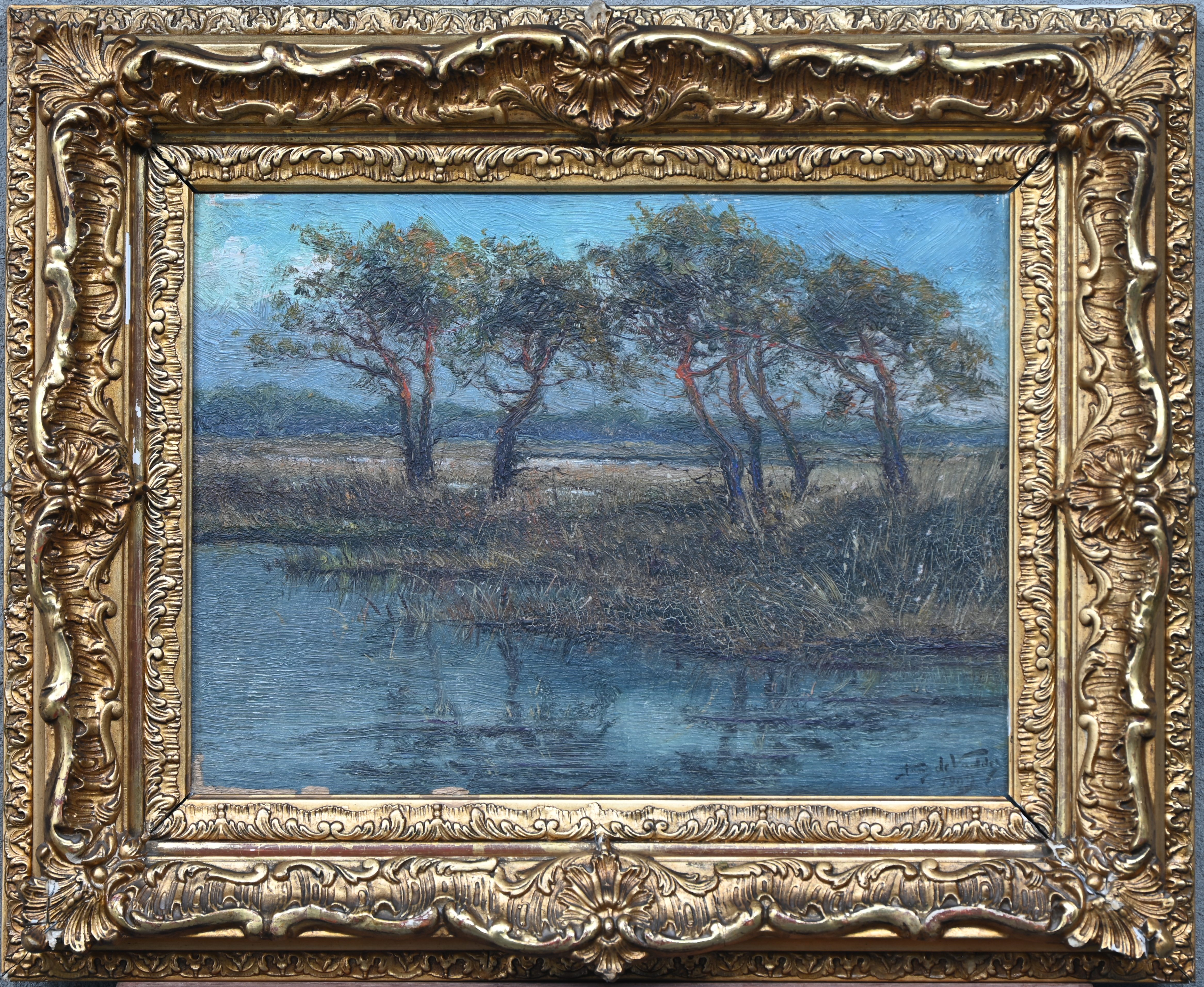 ‘Heidezicht’, een olieverfschilderij op paneel. Gesigneerd ‘Heidezicht’, een olieverfschilderij op paneel. Gesigneerd.