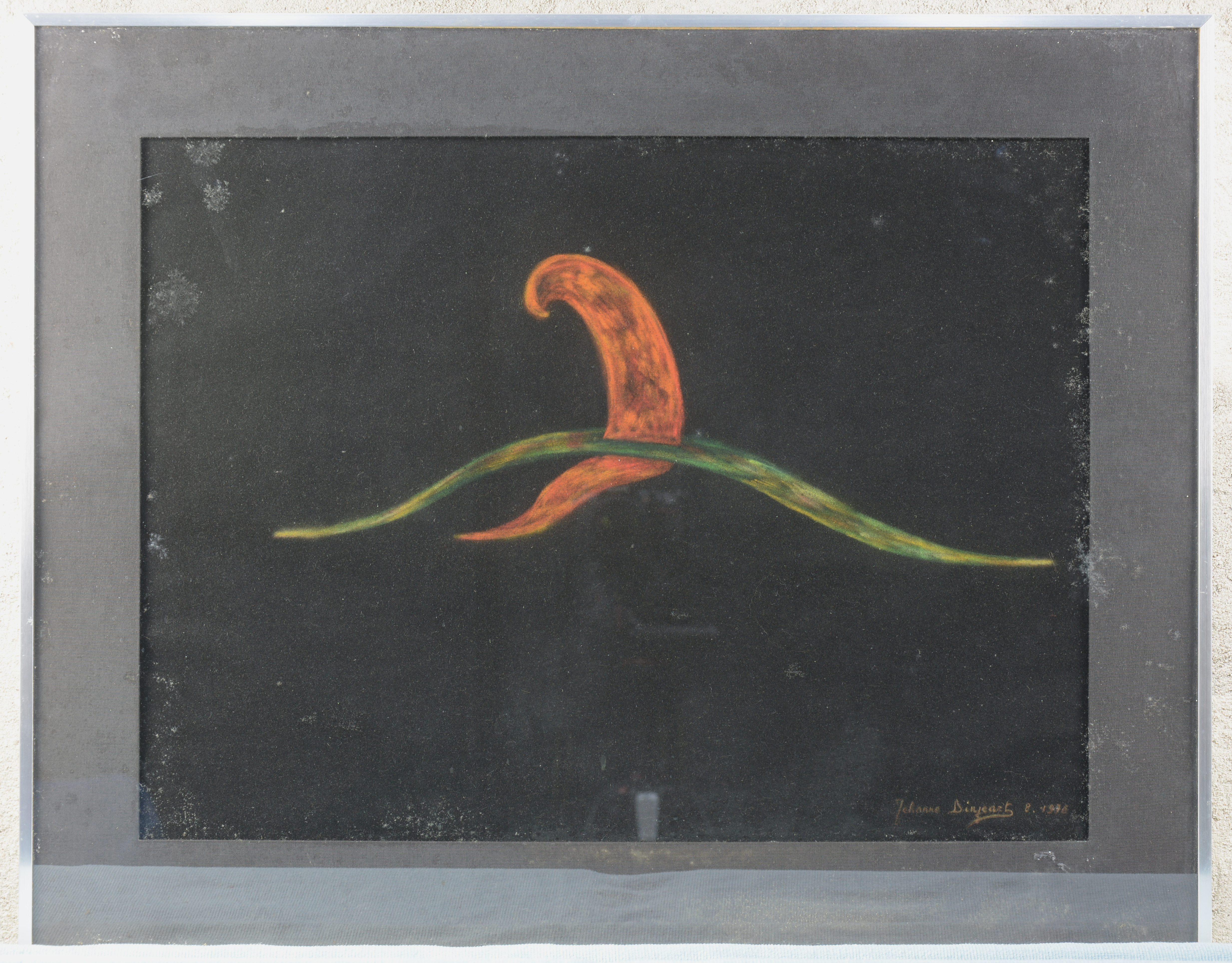 “Compositie”. Pastel op papier. Gesigneerd en gedateerd 8-1976 “Compositie”. Pastel op papier. Gesigneerd en gedateerd 8-1976.