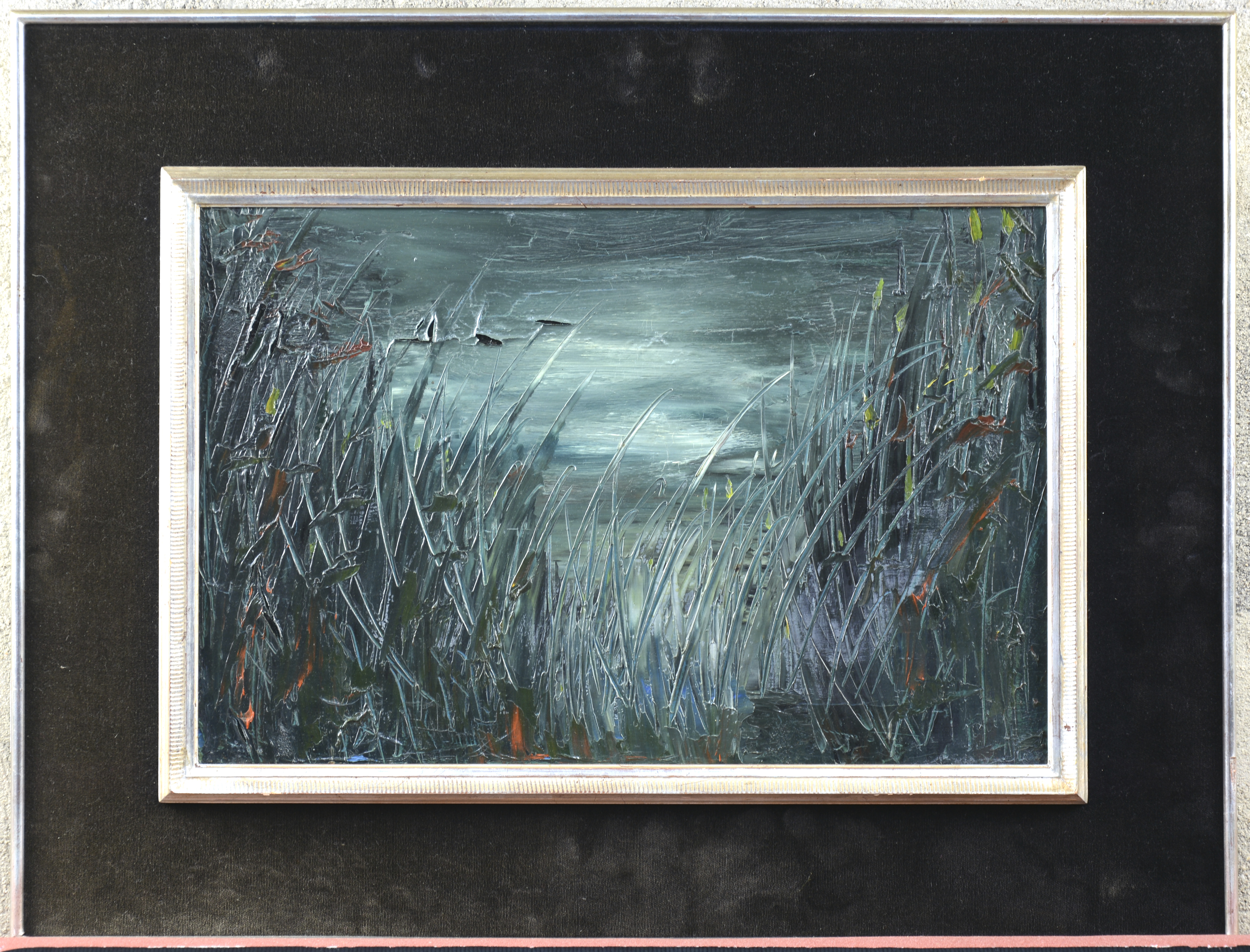 “Hoog gras”. Olieverf op doek. Beschadiging “Hoog gras”. Olieverf op doek. Beschadiging.