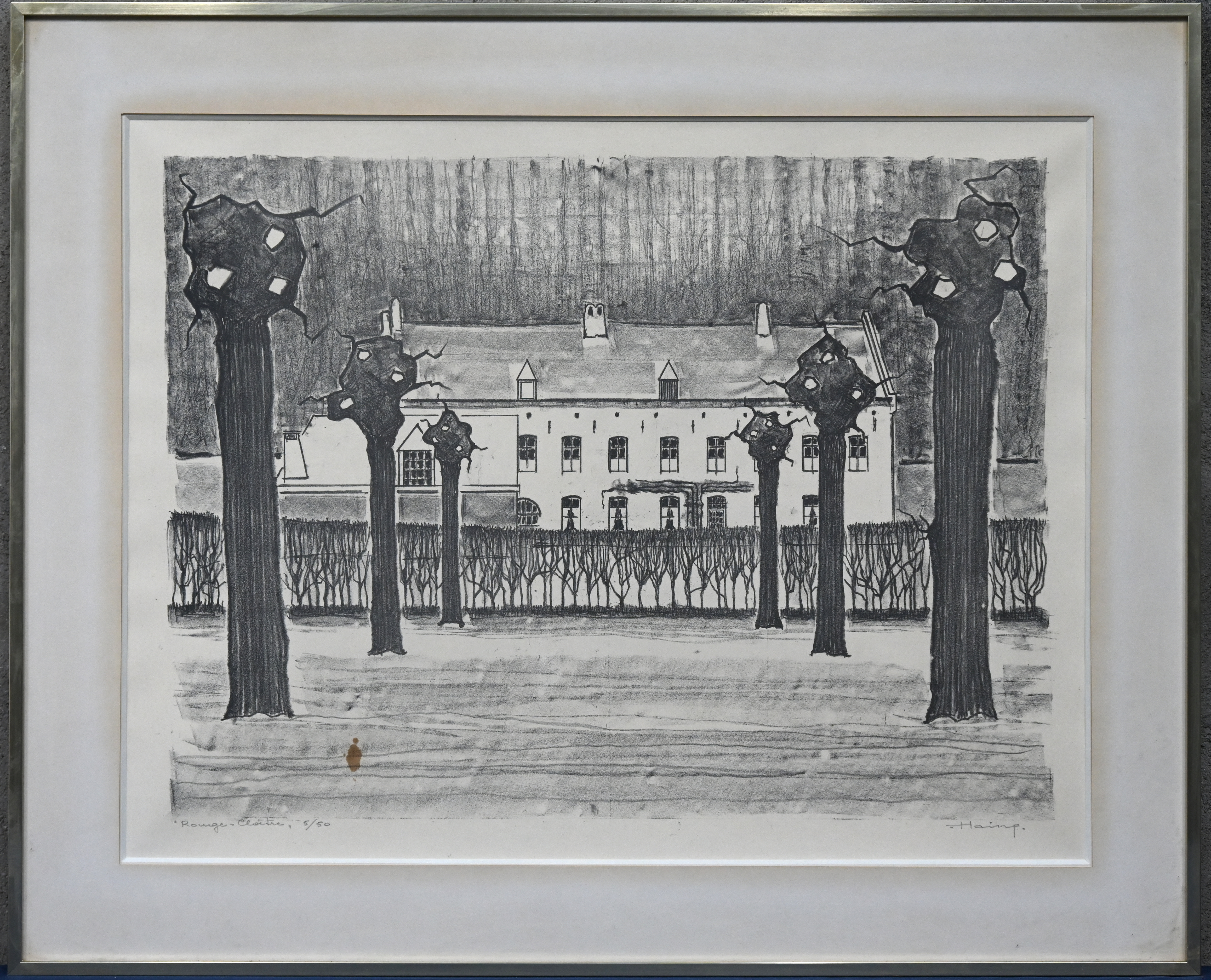 “Roodklooster”. Een lithografie. Gesigneerd en genummerd 5/50 buiten de plaat “Roodklooster”. Een lithografie. Gesigneerd en genummerd 5/50 buiten de plaat.