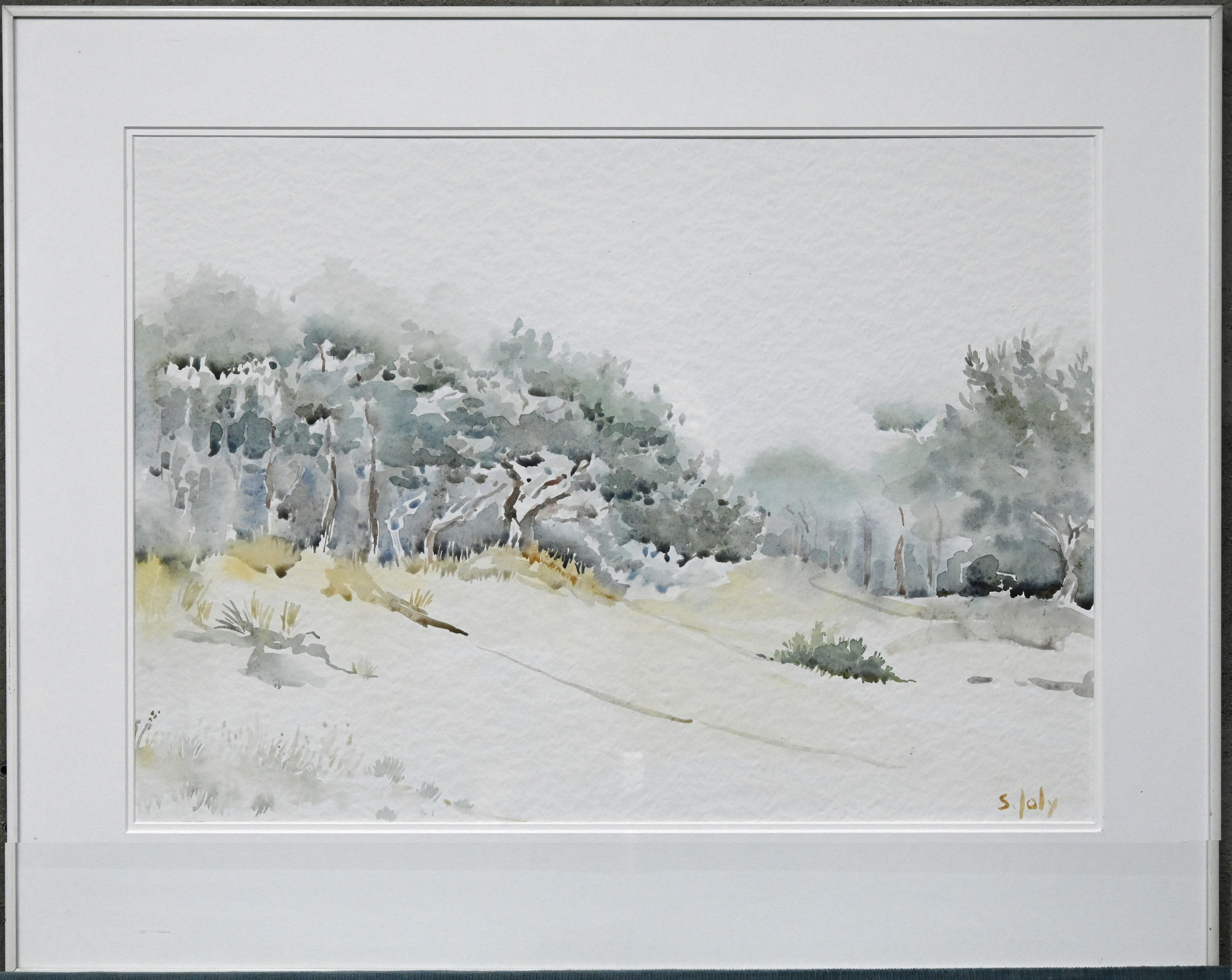 “Lentelandschap”. Aquarel op papier. Gesigneerd “Lentelandschap”. Aquarel op papier. Gesigneerd.