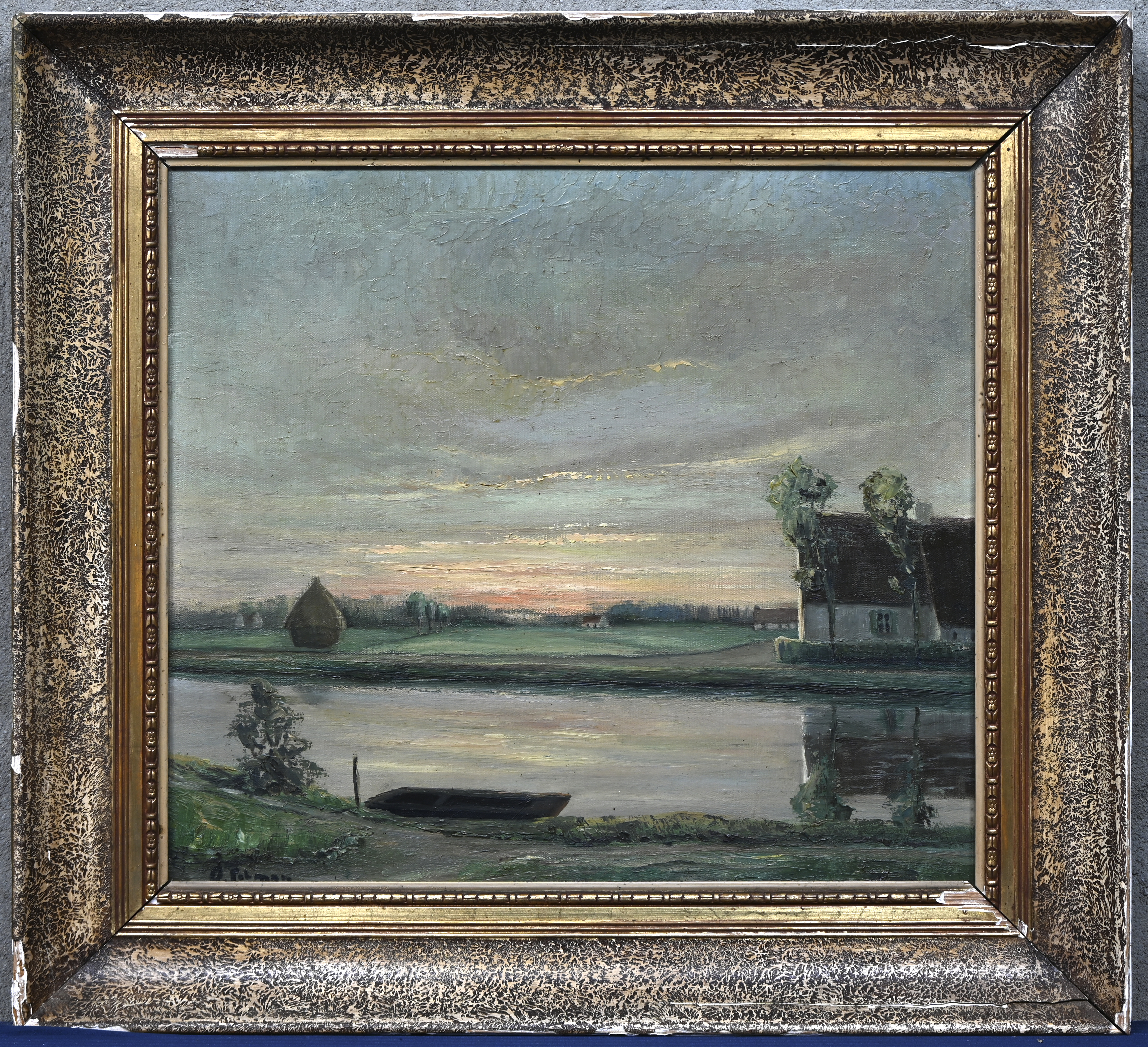 “Stille waters”. Een schilderij, olieverf op doek. Onderaan gesigneerd “Stille waters”. Een schilderij, olieverf op doek. Onderaan gesigneerd.