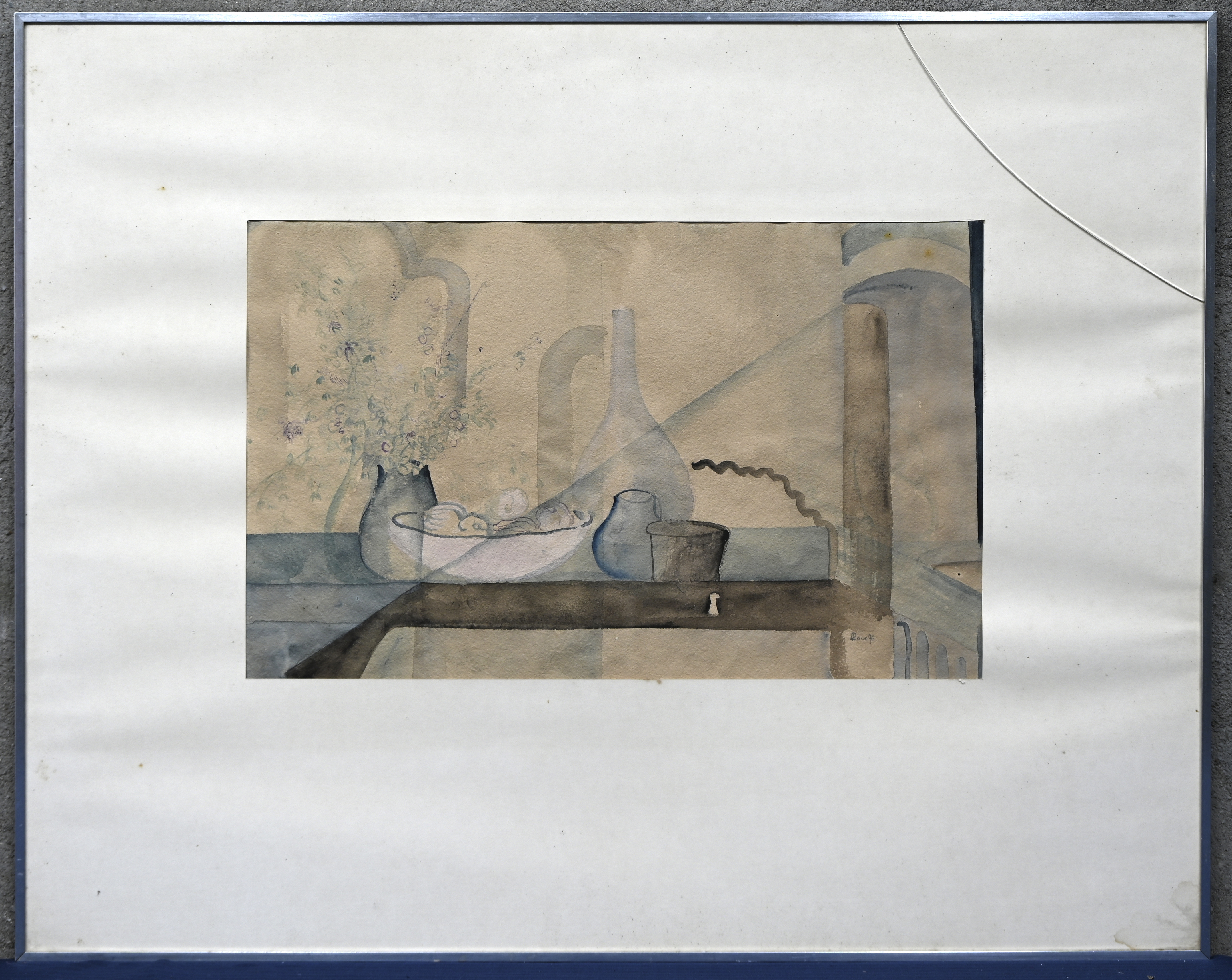 “Stilleven”. Een schilderij, aquarel op papier. Onderaan gesigneerd “Stilleven”. Een schilderij, aquarel op papier. Onderaan gesigneerd.