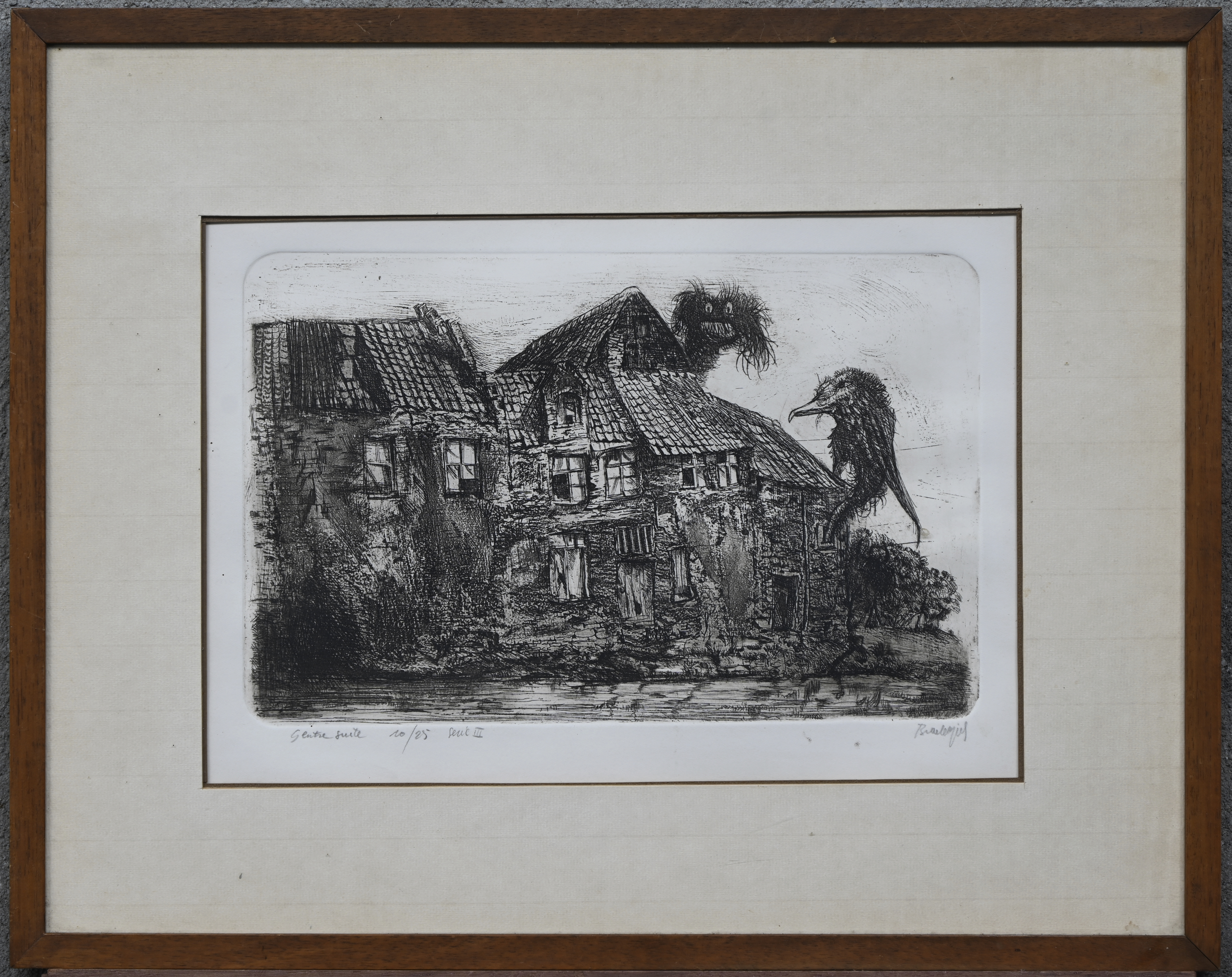 “Gentse suite”. Een gravure op papier, buiten de kader gesigneerd en genummerd 10/25 “Gentse suite”. Een gravure op papier, buiten de kader gesigneerd en genummerd 10/25.